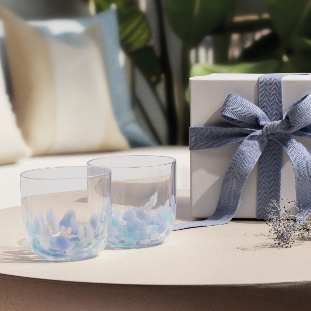 like. by Villeroy & Boch Glas »Wasserglas Like Confetti 200 ml 2er Set blau« Spülmaschinenfest