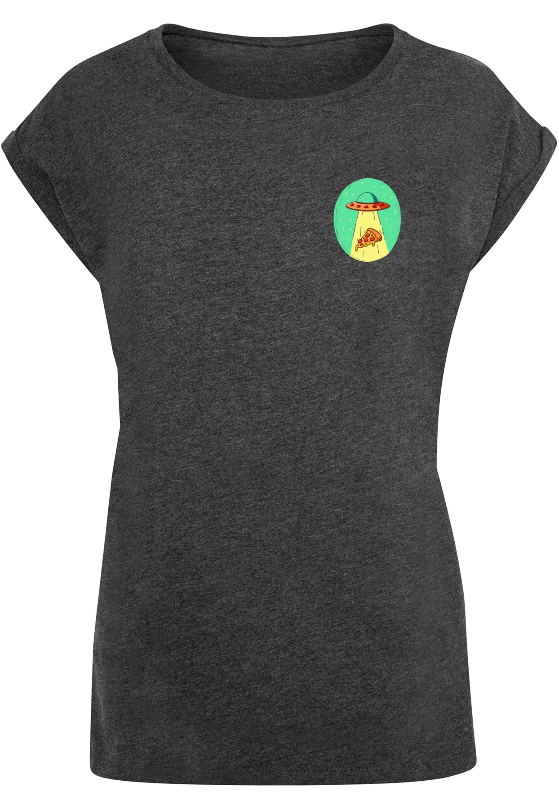 MisterTee T-Shirt »MisterTee Damen Ladies Ufo Pizza Extended Shoulder Tee«, (1 tlg.)