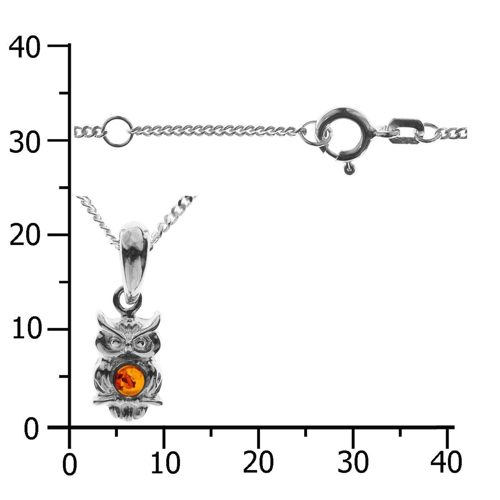 OSTSEE-SCHMUCK Kette mit Anhänger »Ostsee-Schmuck Kette mit Anhänger kleiner Uhu«, (2 tlg.)