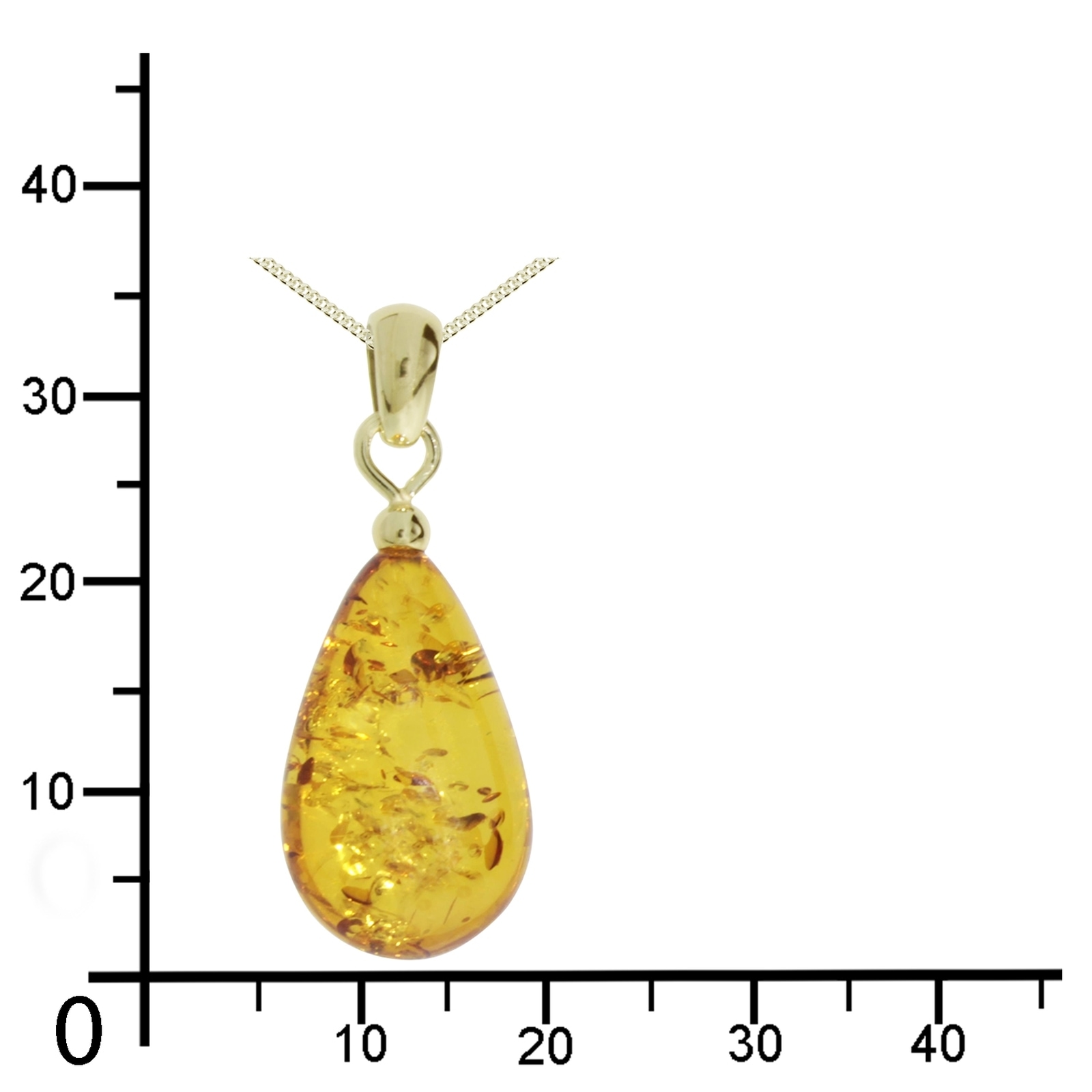 OSTSEE-SCHMUCK Kette mit Anhänger »Ostsee-Schmuck Kette mit Anhänger Tropfen flach, ca. 20 mm lang«, (2 tlg.)