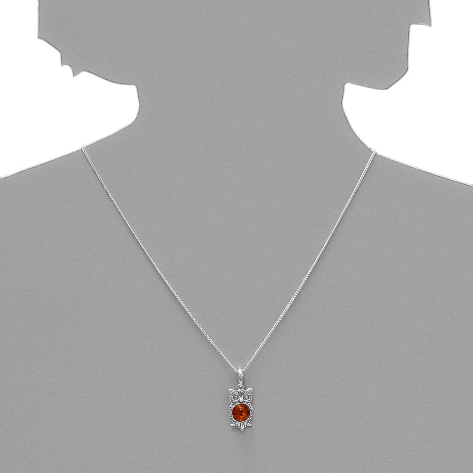 Kettenanhänger OSTSEE-SCHMUCK "Ostsee-Schmuck Anhänger Uhu Anhänger Uhu", weiß, Schmuckanhänger, Damen, 29 x 12mm, Silber 925 (Sterlingsilber), 2,2 g, Kettenanhänger 2