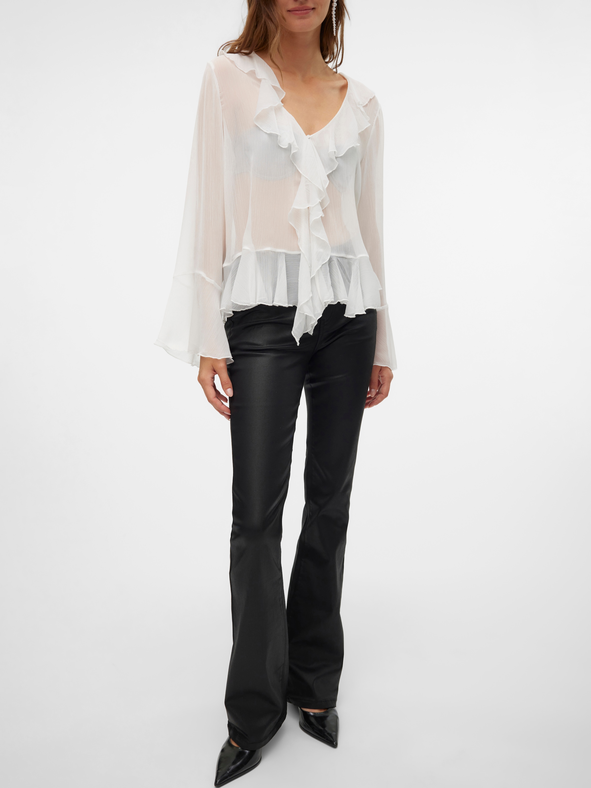 Vero Moda Bootcut-Jeans "VMFLASH MR FLARED COATED PANTS NOOS" mit beschicht günstig online kaufen