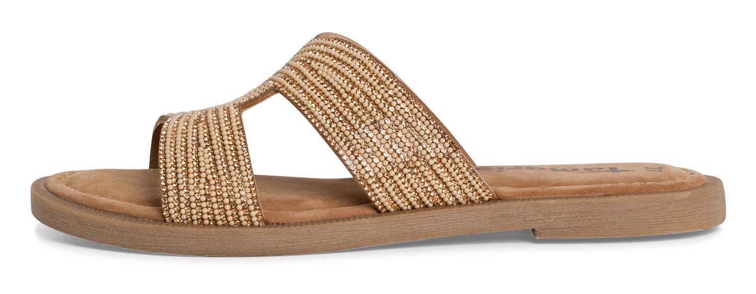 Tamaris Pantolette, Blockabsatz, Festtagsschuh, Sommerschuh in funkelnder Optik
