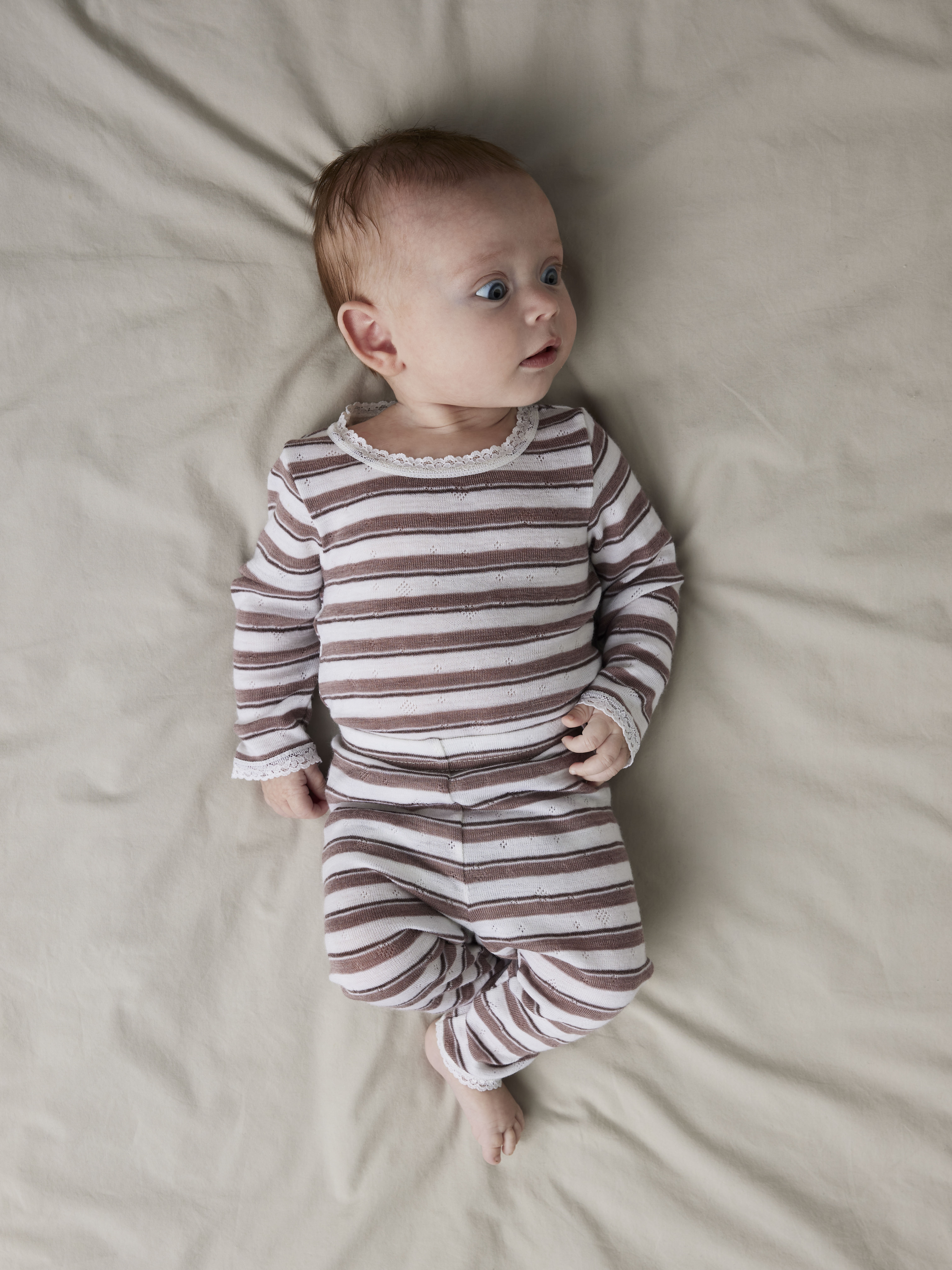 NAME IT Jungen Langarmbody "NBFWANG WOOL NEEDLE LS BODY NOOS", Gr. 56, weiß, Strick, Obermaterial: 100% Wolle, gestreift, Bodys, aus reiner