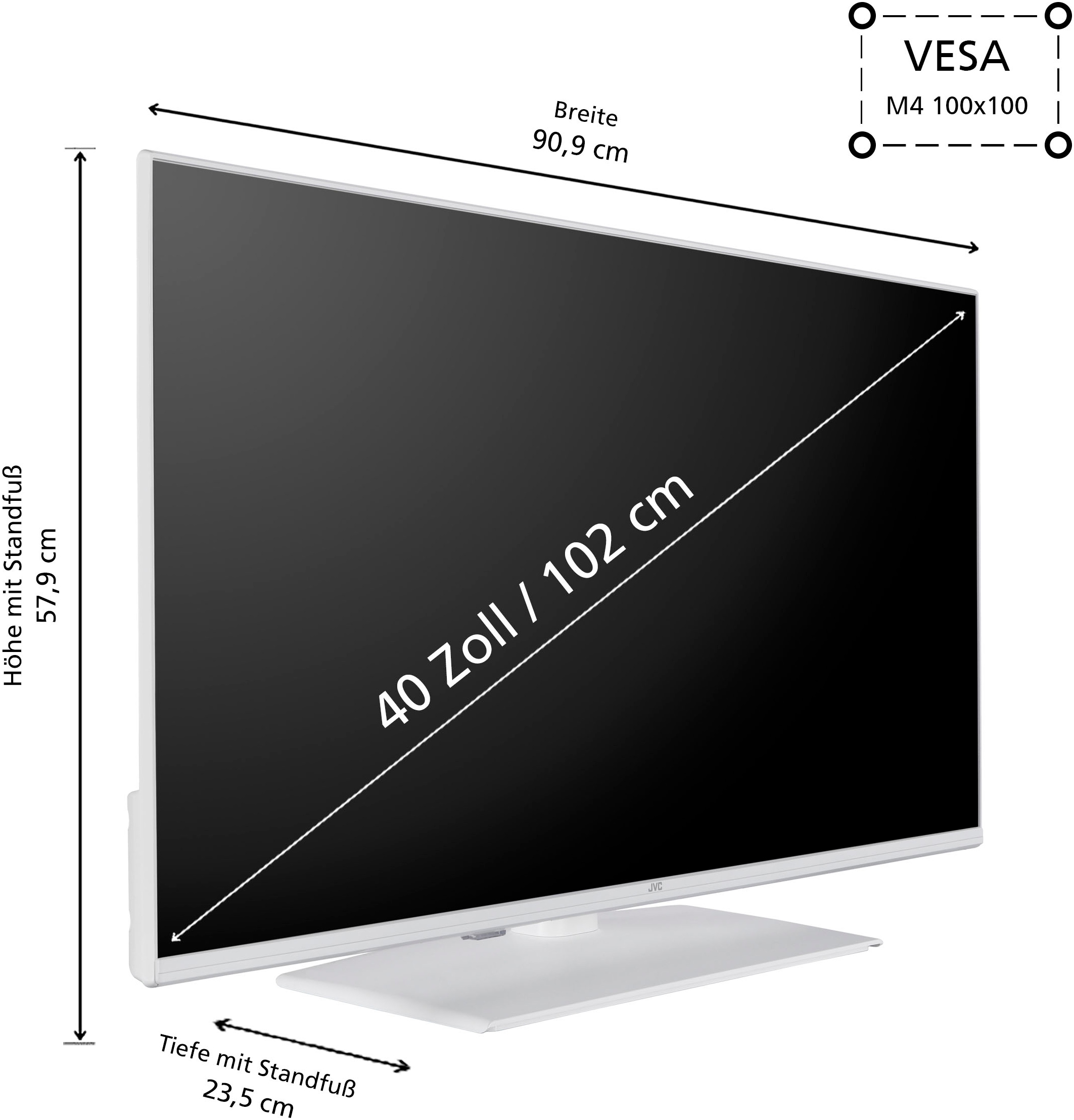 JVC LED-Fernseher »LT-40VF5355W«, Smart-TV