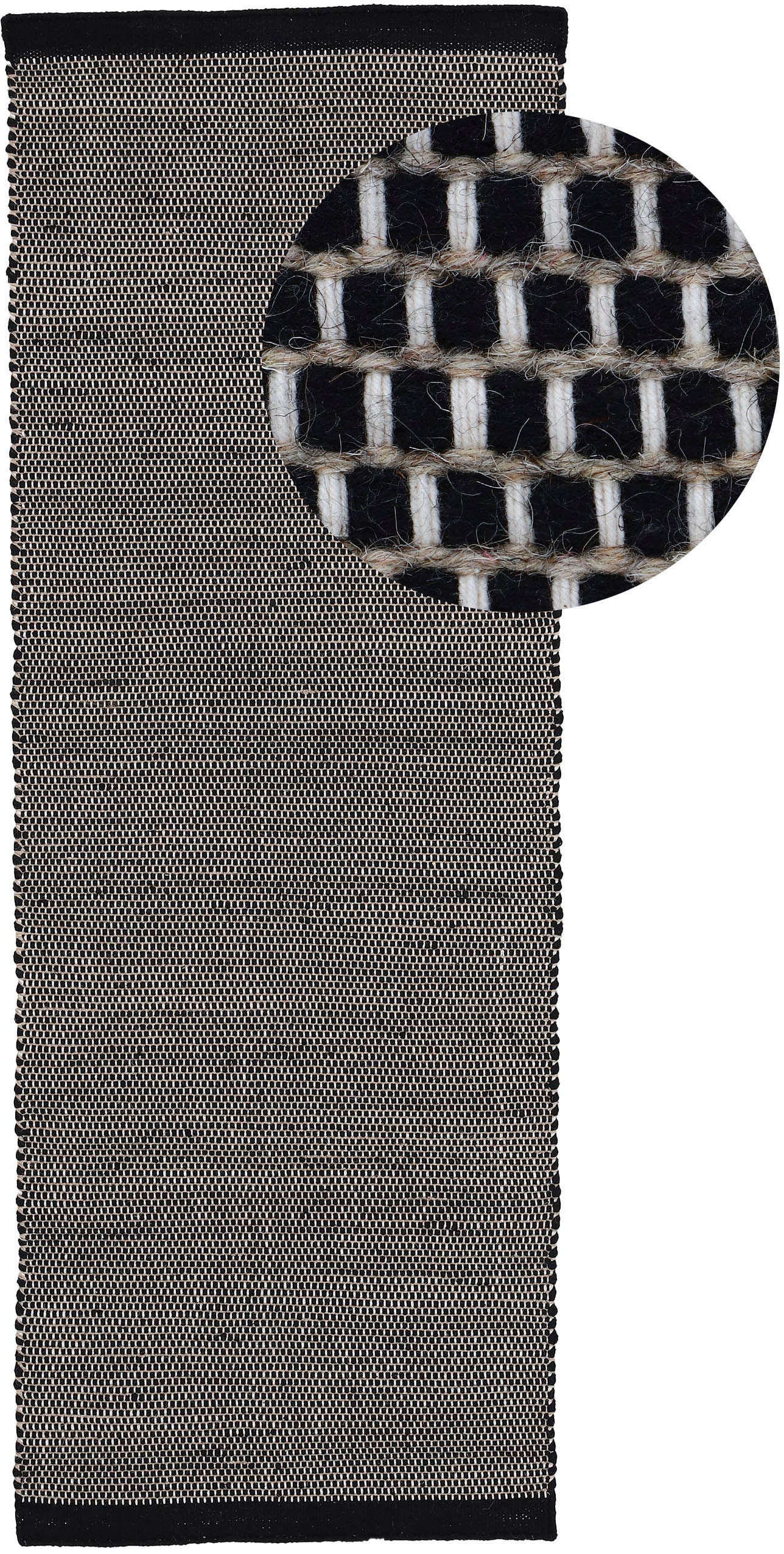 carpetfine Wollteppich "Mona, auch als Läufer" rechteckig 5 mm Höhe 80% Wolle, Wendeteppich aus Wolle/Baumwolle, Wohnzimmer