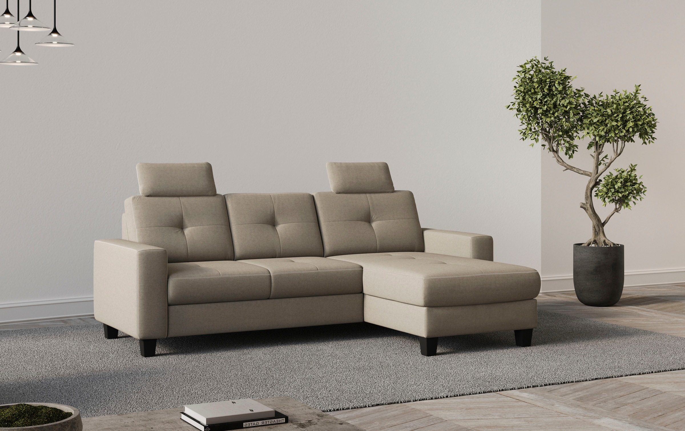 PLACES OF STYLE Ecksofa "Varese" wahlweise mit Bettfunktion und Bettkasten günstig online kaufen