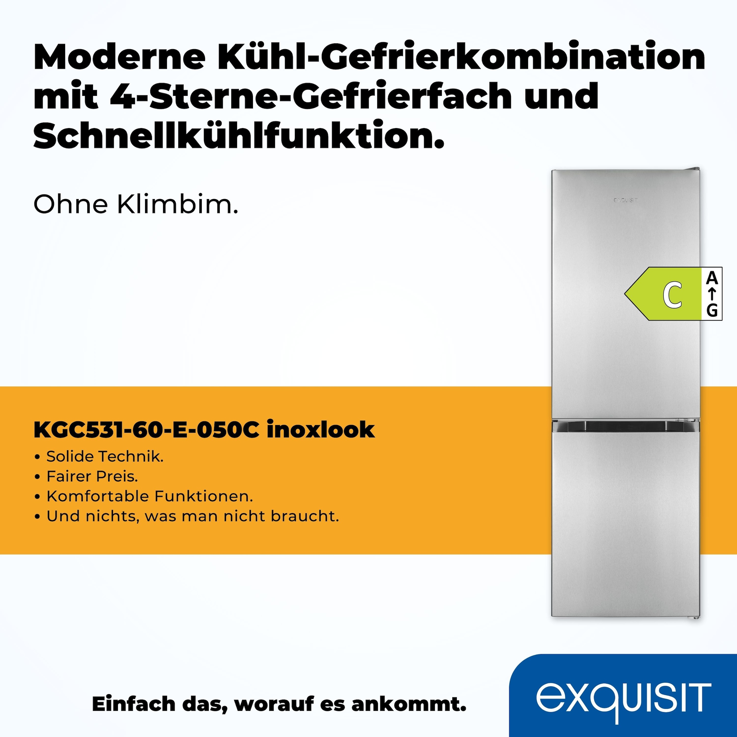 exquisit Kühl-/Gefrierkombination »KGC231-60-E-050C«