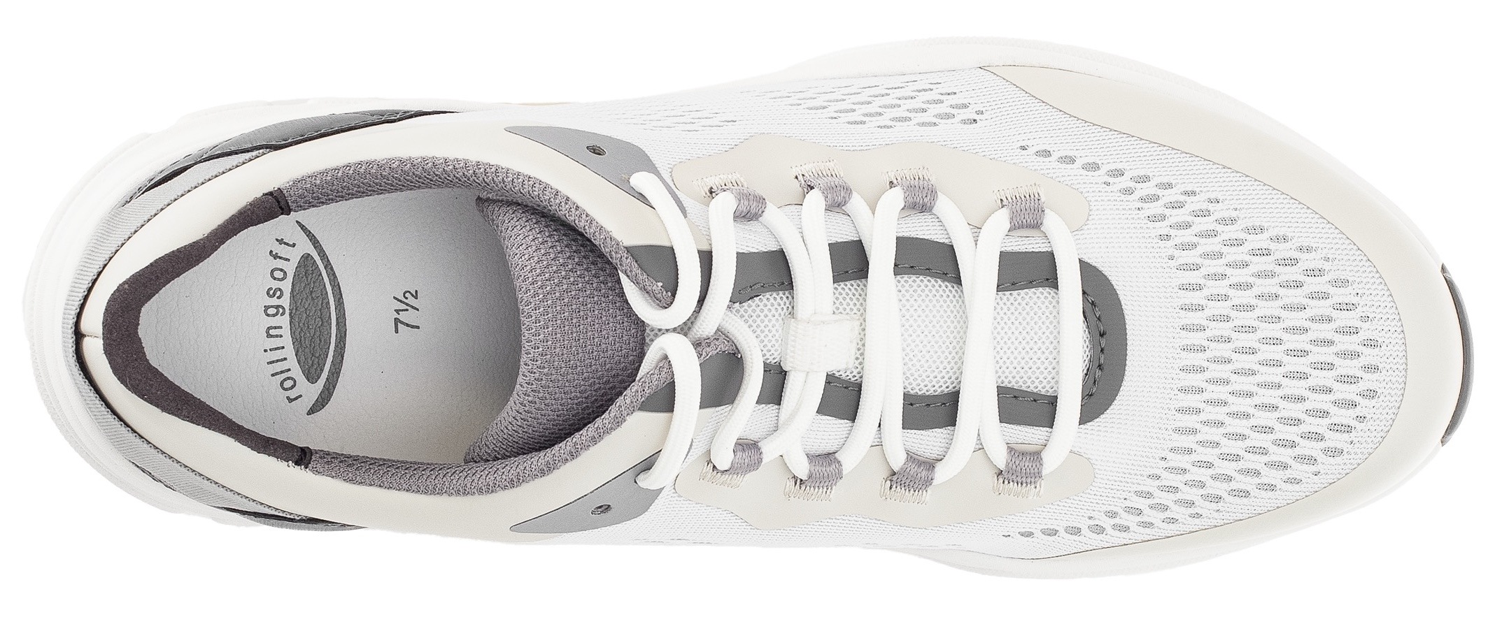 Gabor Rollingsoft Keilsneaker, Freizeitschuh, Halbschuh, Schnürschuh mit Kontrastbesätzen, Weite G