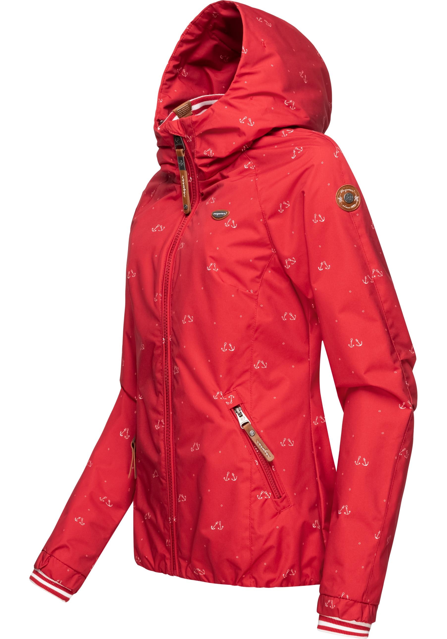 Ragwear Outdoorjacke »Dizzie Marina«, mit Kapuze, stylische Übergangsjacke mit maritimem Print