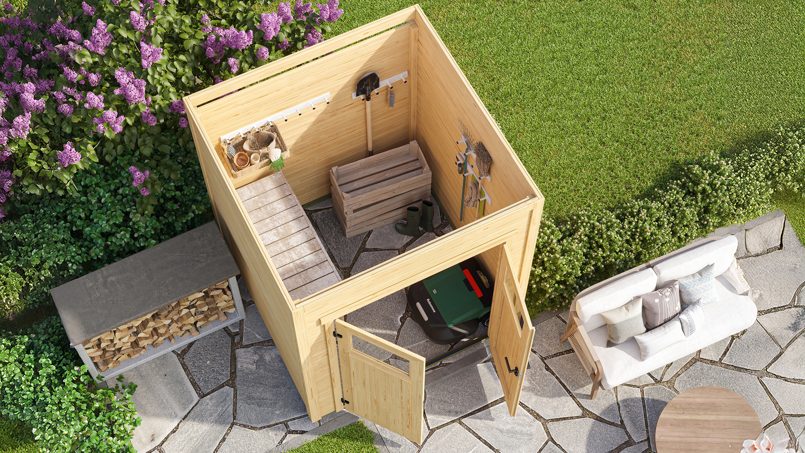 Thumbnail - weka Gartenhaus "Batu/Nika 1" 28 mm starke Blockbohlen