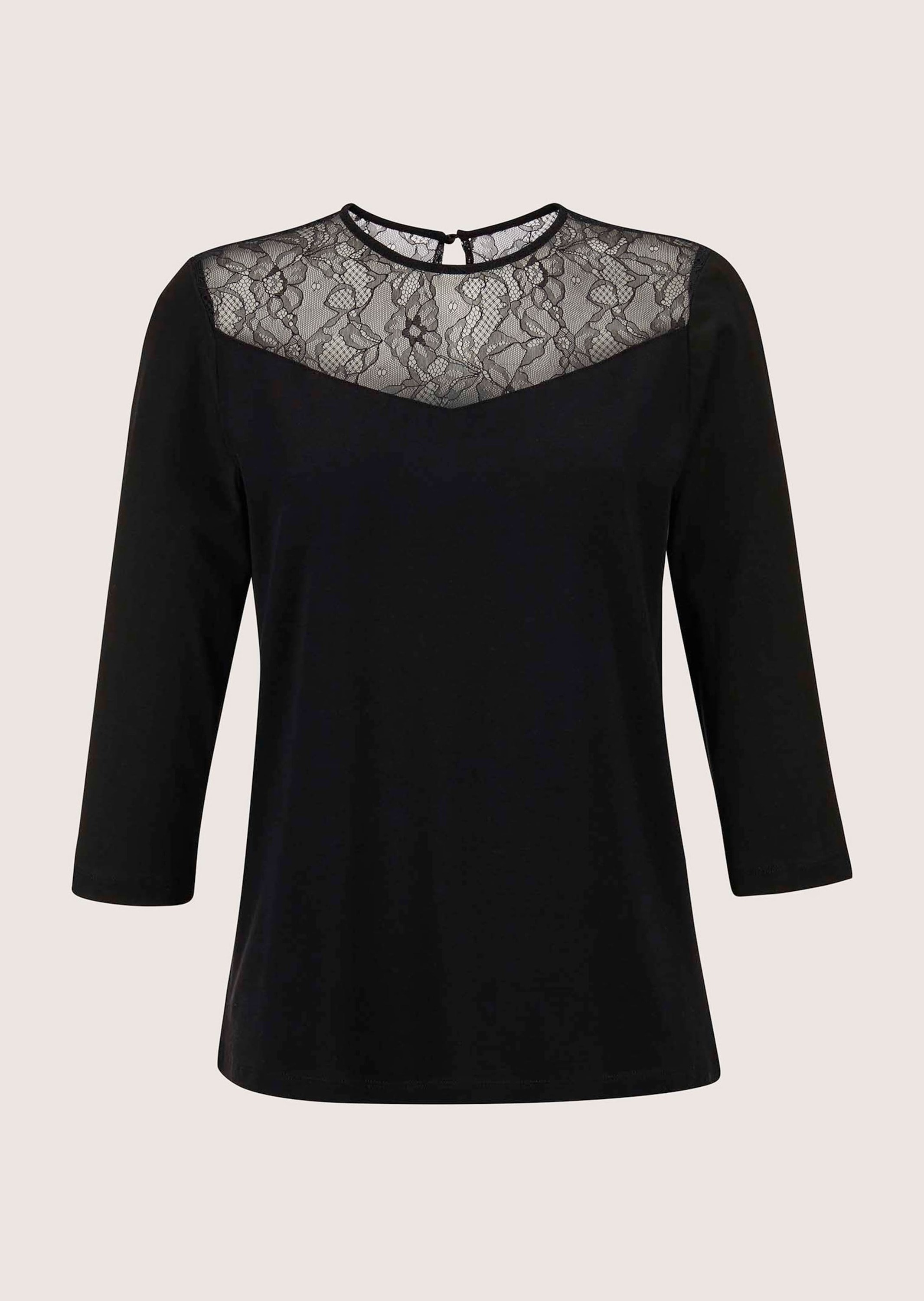 MADELEINE Kurzarmshirt "Shirt mit Spitze Rundhals-Shirt mit Spitze" günstig online kaufen