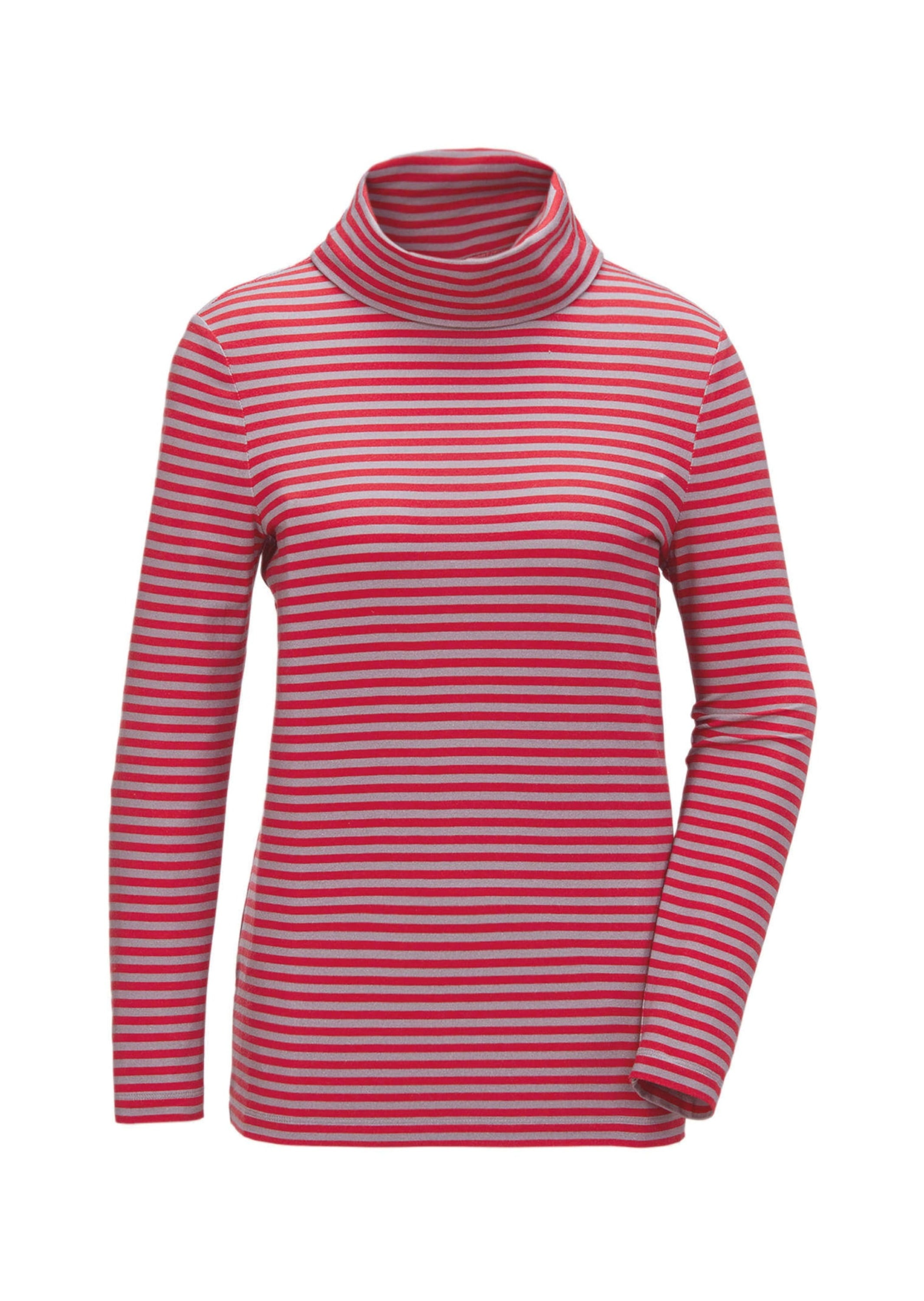 GOLDNER Longpullover "Kurzgröße Hautsympathisches Ringelshirt mit Rollkragen" Mit Modal für gute Feuchtigkeitsregulation
