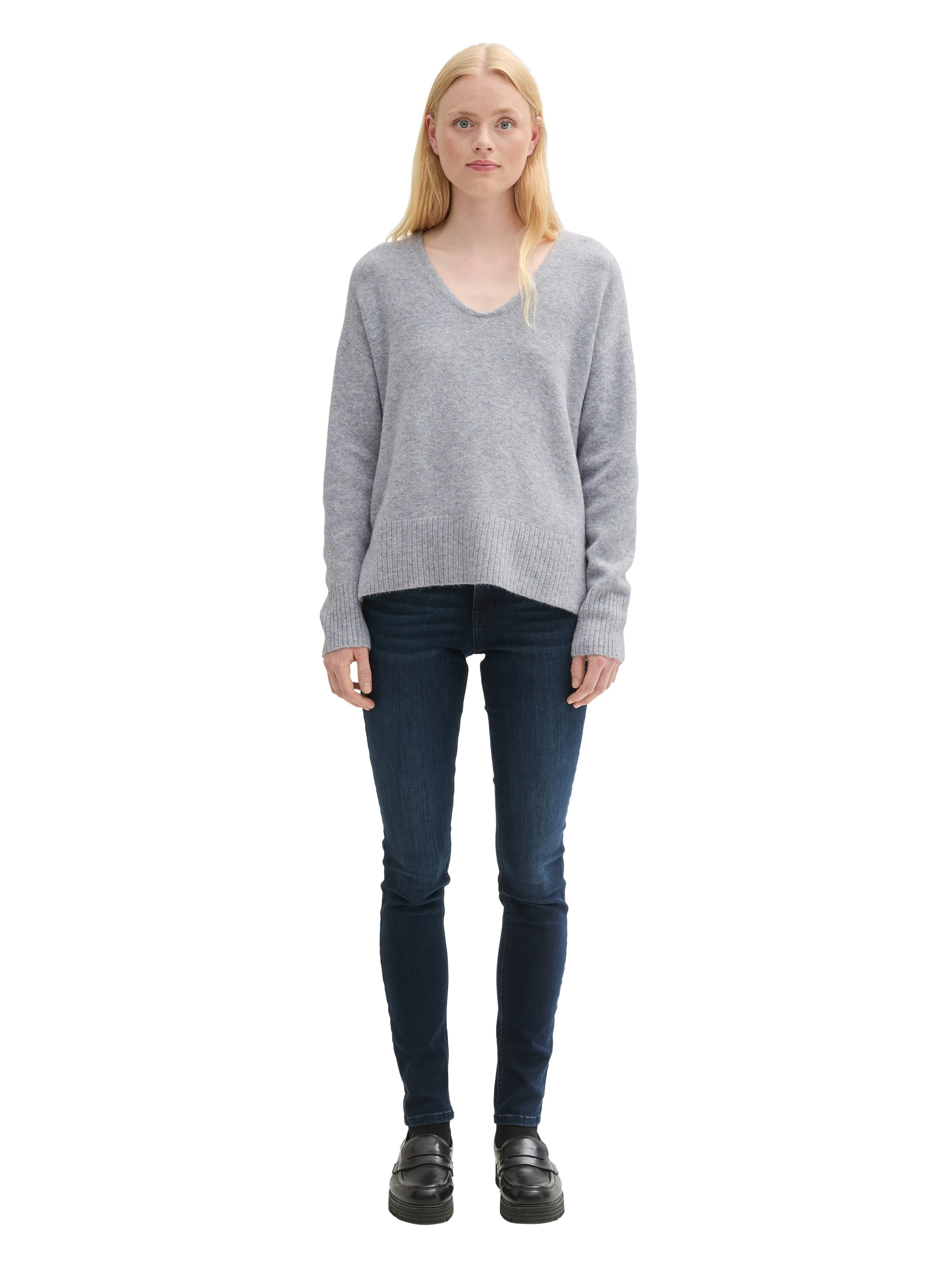 TOM TAILOR Denim Strickpullover, mit V-Ausschnitt