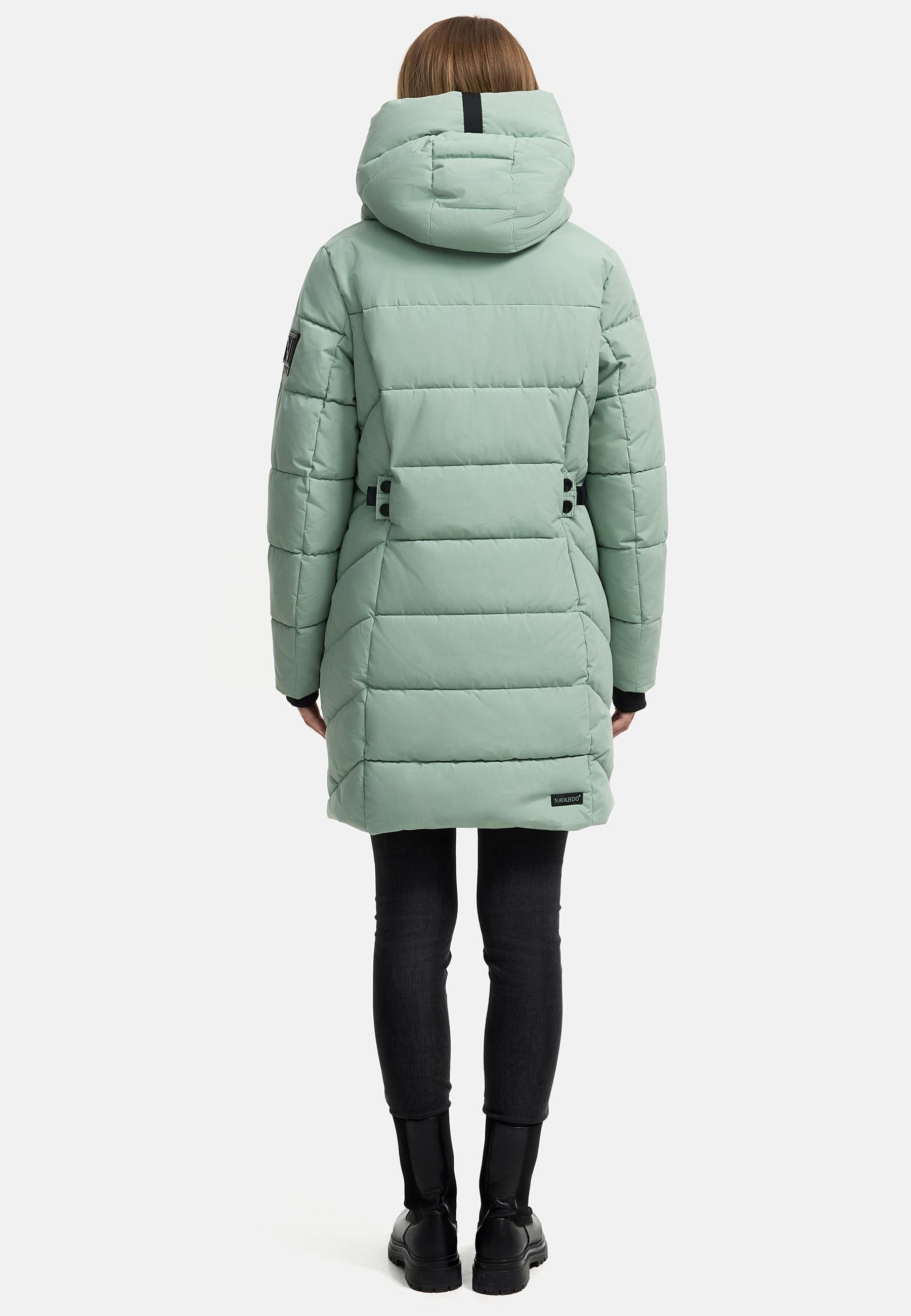 Navahoo Steppmantel »Knutschilein«, Stylischer Damenmantel mit abnehmbarem Fleece-Kragen