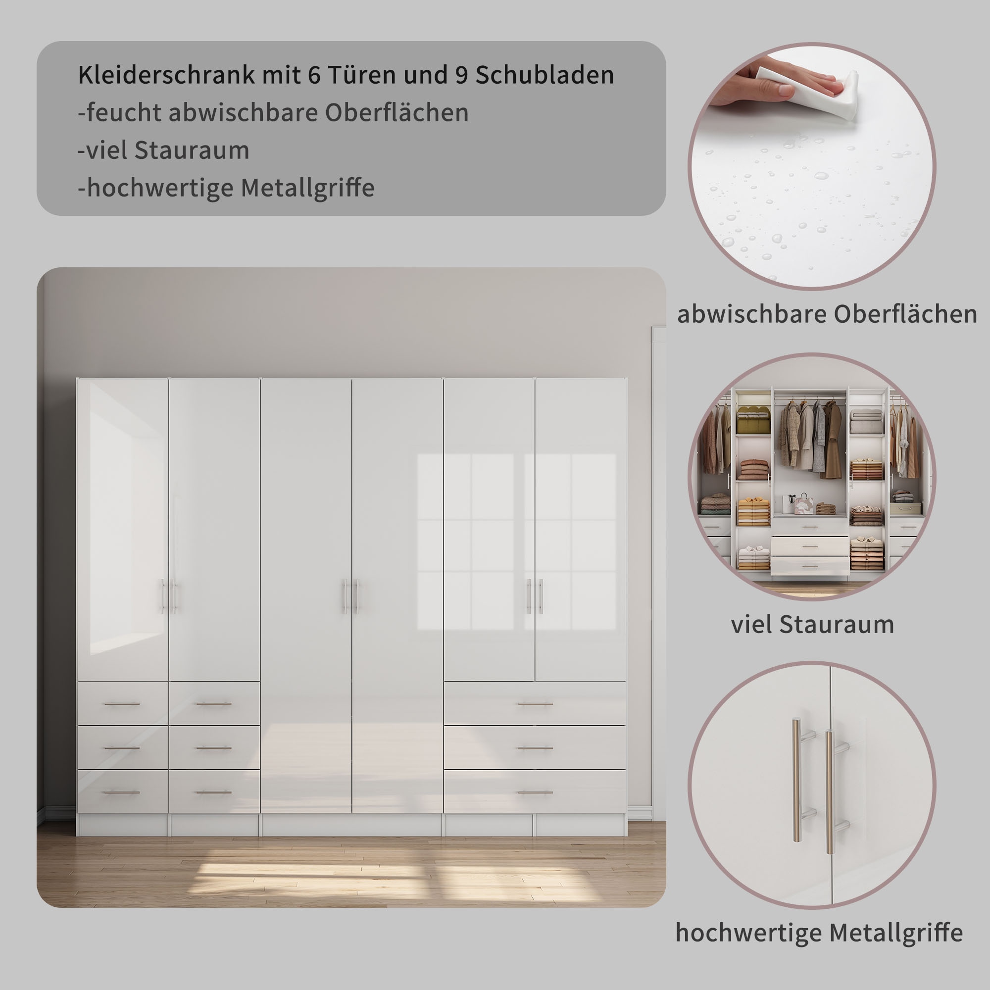 OTTO home Kleiderschrank »Trento Schlafzimmerschrank Garderobe Hochglanz Bestseller«