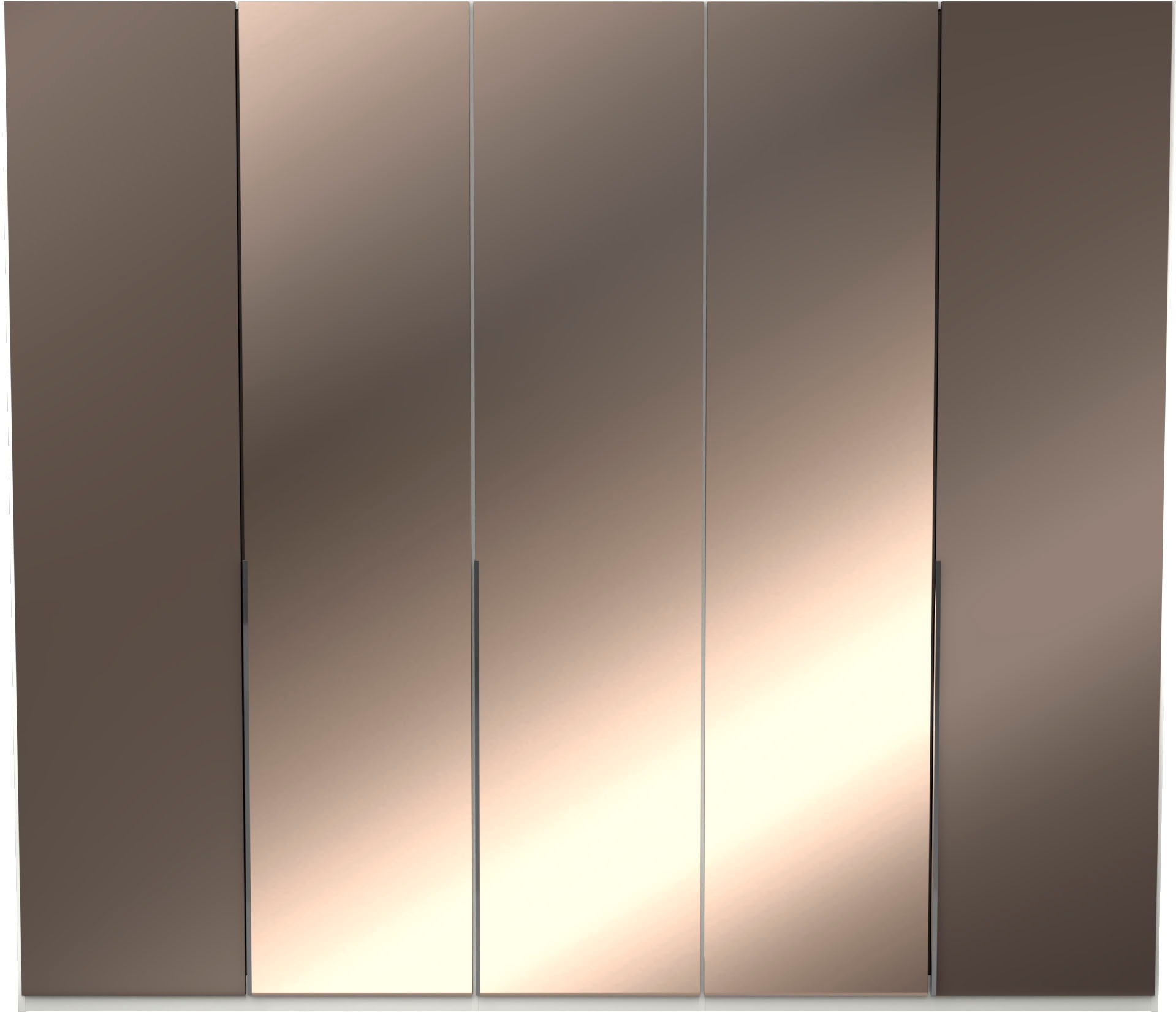 Thumbnail - Musterring Drehtürenschrank "San Diego, Kleiderschrank, Schrank, Garderobe, mit Spiegel" weiß, Türen gedämpft,2 Höhen, m...