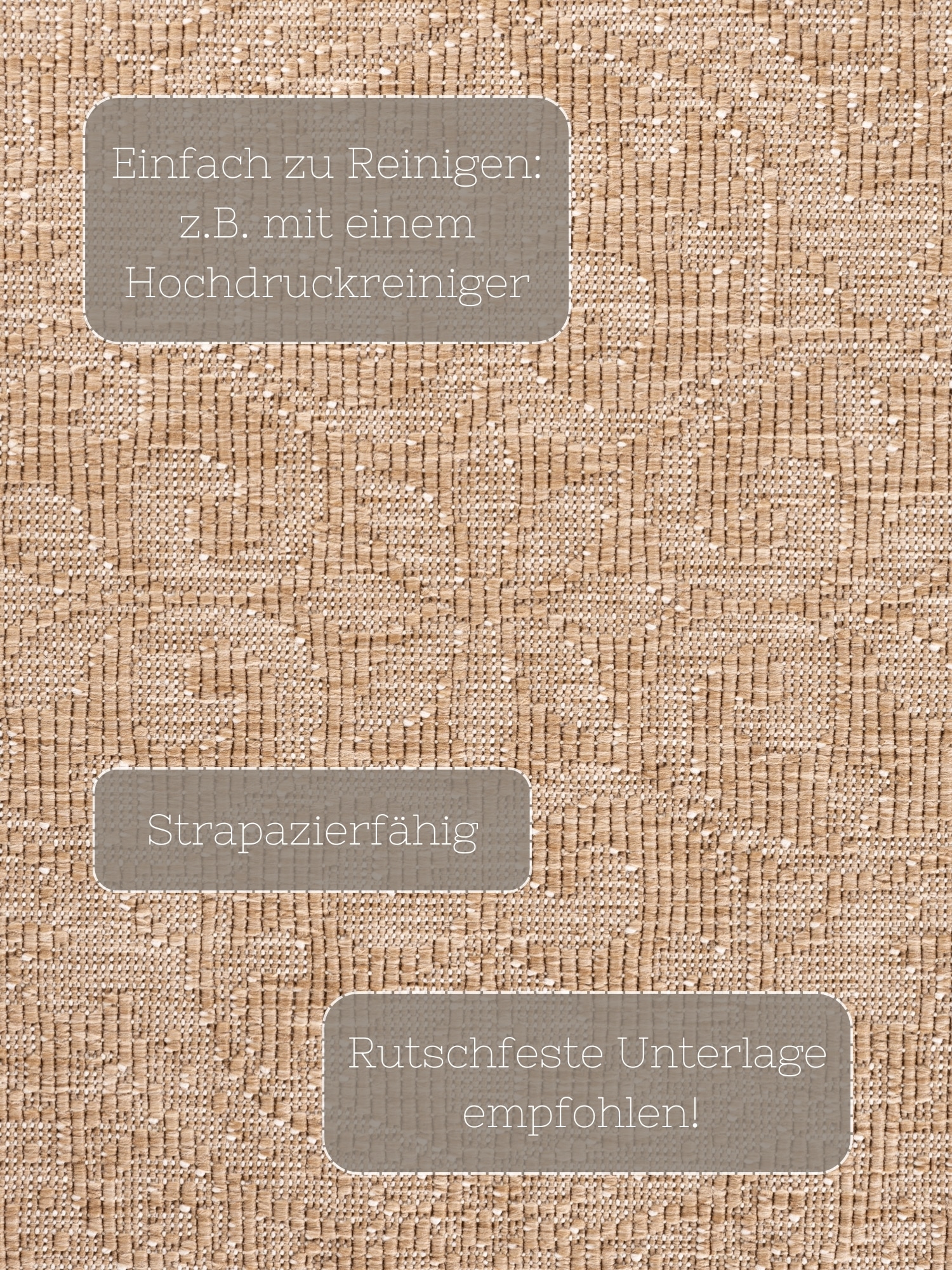 NORTHRUGS Outdoorteppich »Rosel Wendeteppich«, rechteckig, 5 mm Höhe, In und Outdoor, Flachgewebe, wetterfest, pflegeleicht, robust