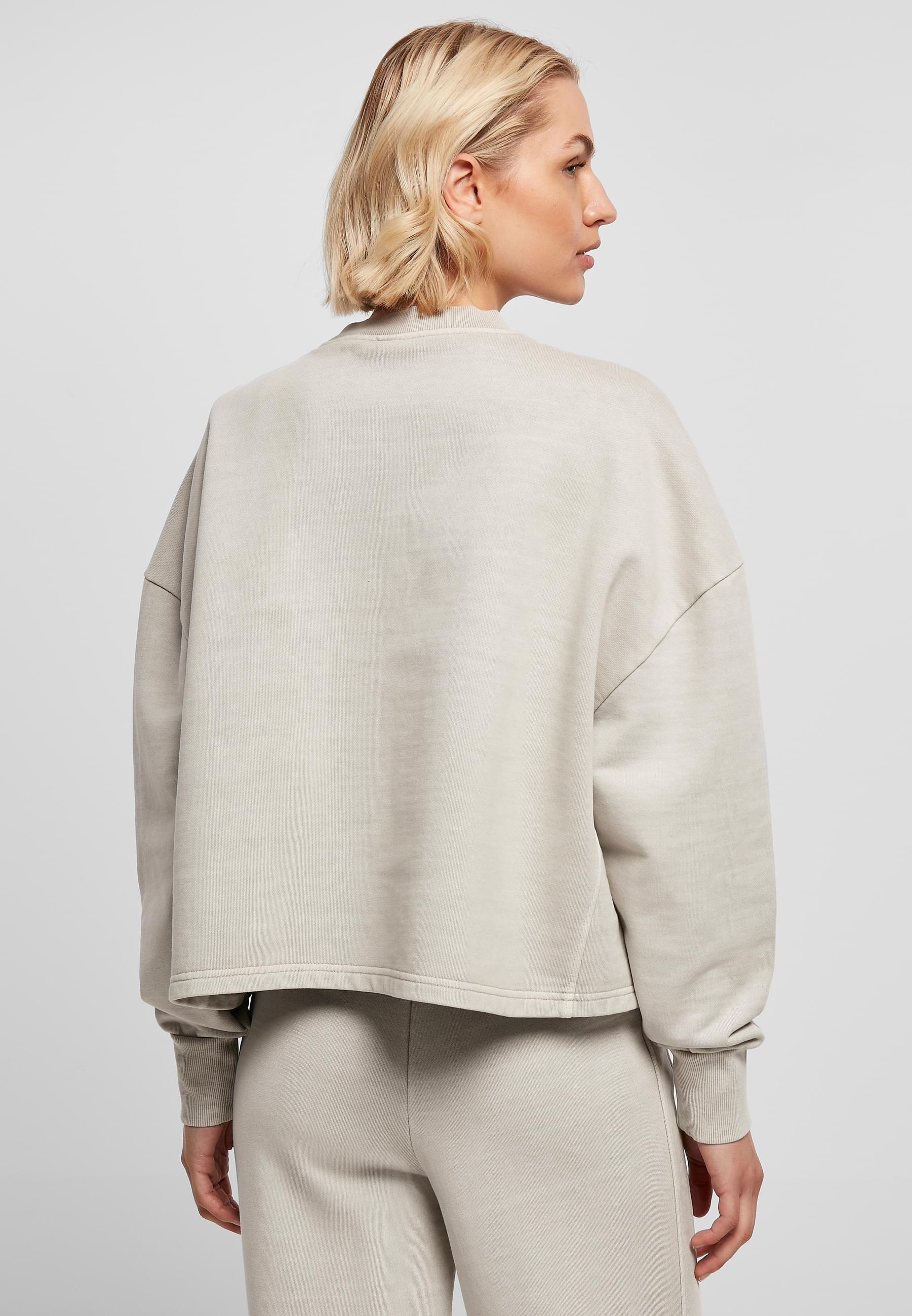 URBAN CLASSICS Sweater »Urban Classics Damen Ladies Heavy Terry Garment Dye Crewneck«, (1 tlg.)