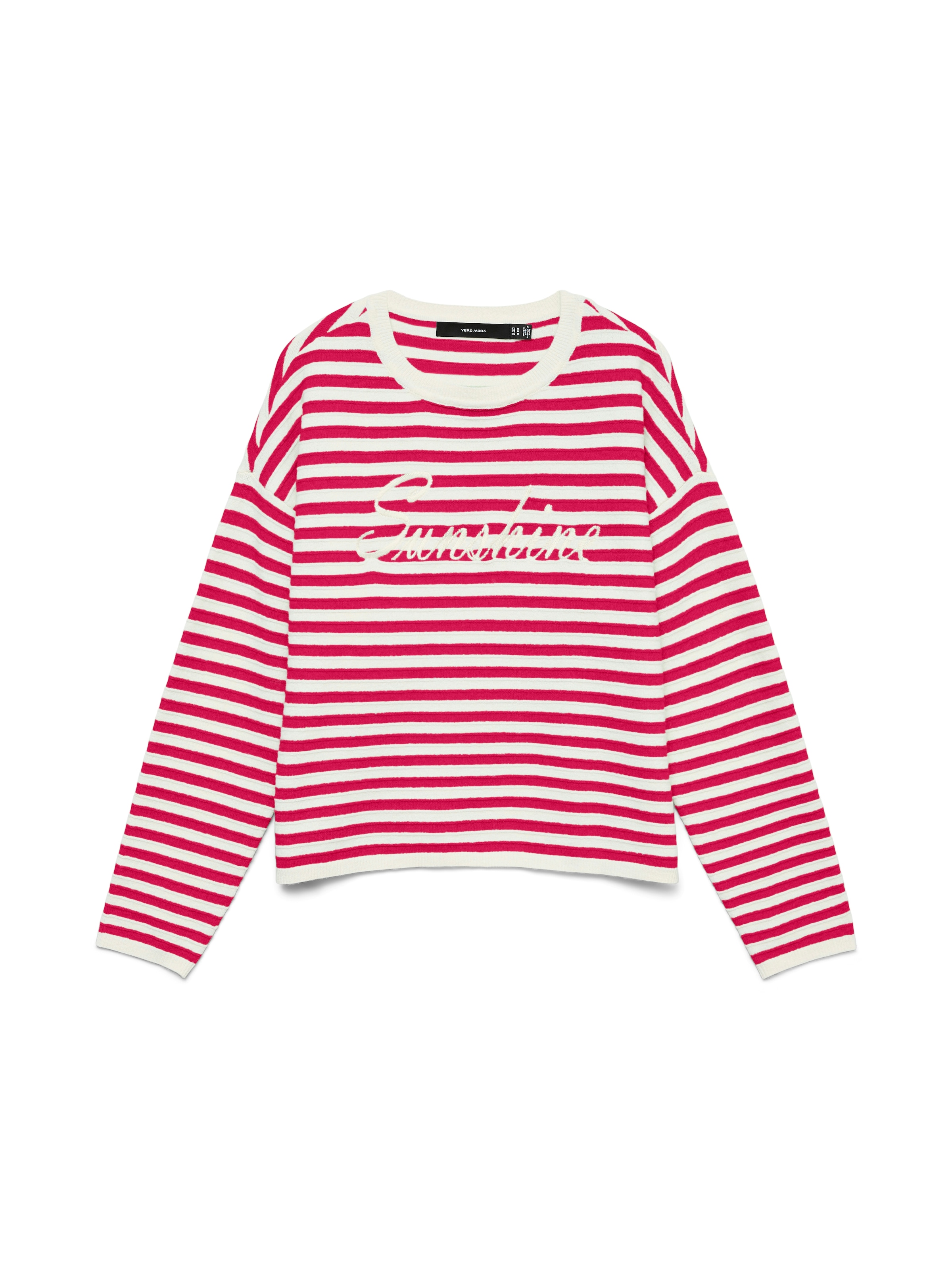 Vero Moda Strickpullover »VMAPPLE LS O-NECK PULLOVER BOO« mit trendigem "Sunshine" Schriftzug
