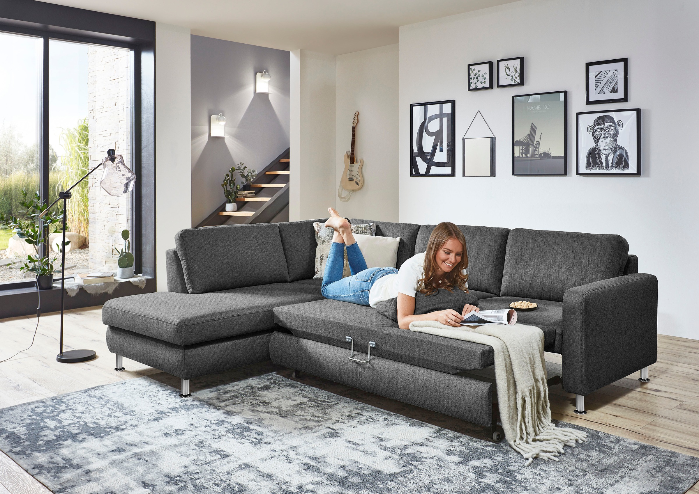 Die PlanBar Ecksofa »MP-IN19027 L-Form«, wahlweise mit Bettfunktion, mit Kaltschaum