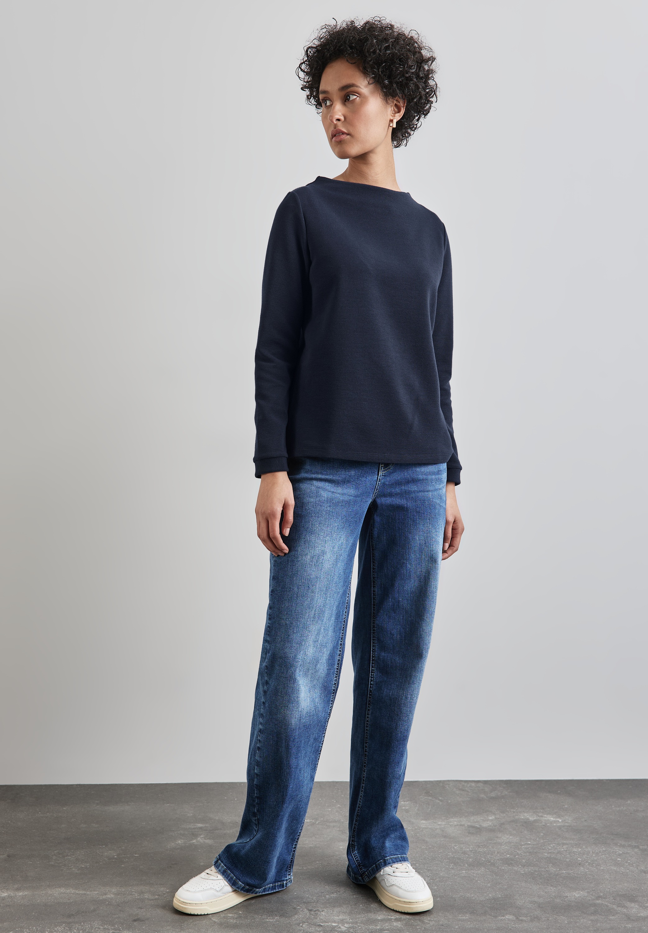 STREET ONE Langarmshirt, mit feinem Streifenmuster