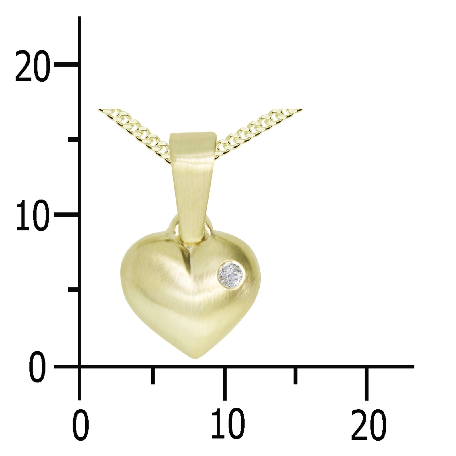 Kette mit Anhänger OSTSEE-SCHMUCK "Ostsee-Schmuck Kette mit Anhänger Herz Kette mit Anhänger Herz" Gr. 45, gold, Halsketten, Damen, 45cm, Gelbgold 333, L: 42 2