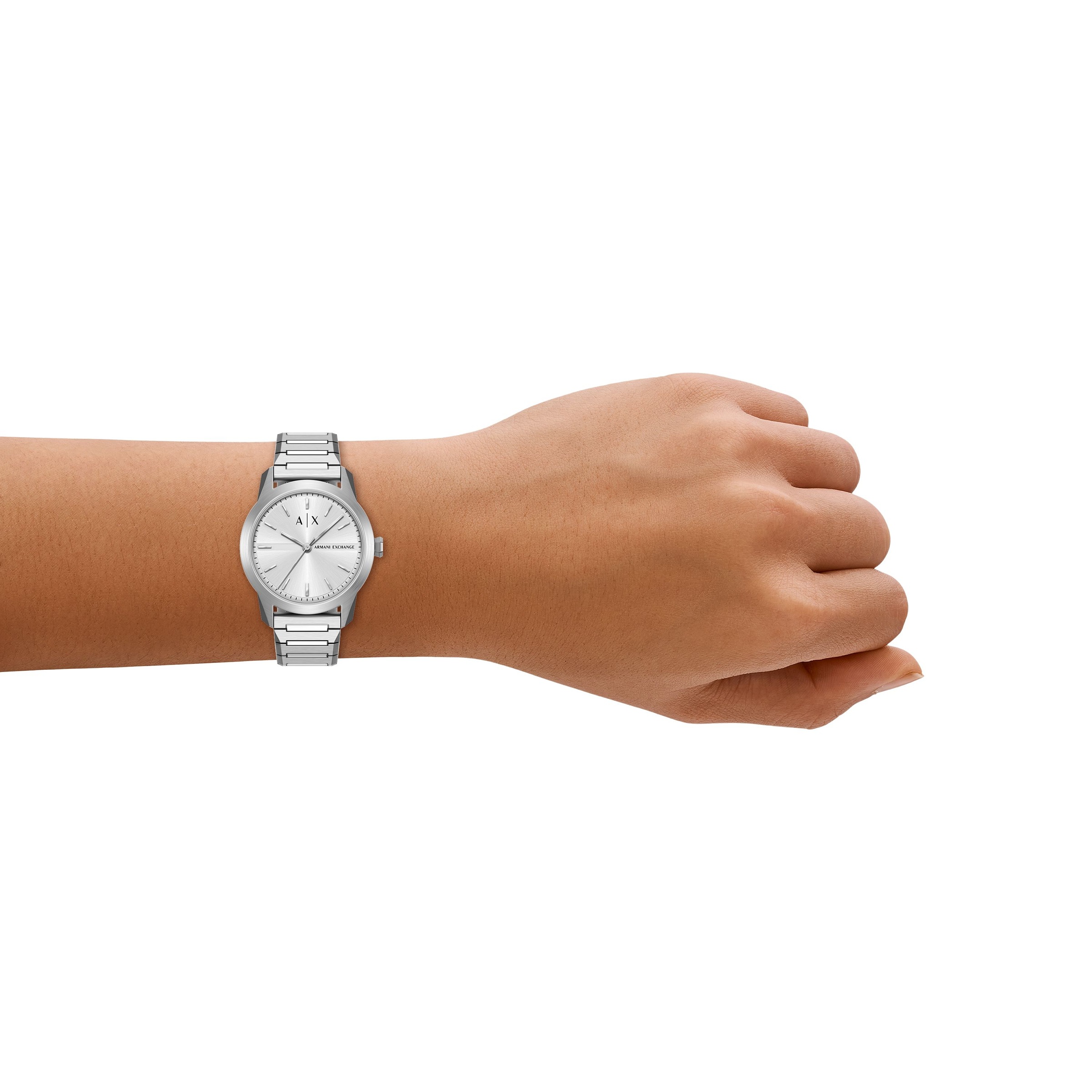 ARMANI EXCHANGE Quarzuhr Armbanduhr, Damenuhr, Herrenuhr, Edelstahlarmband