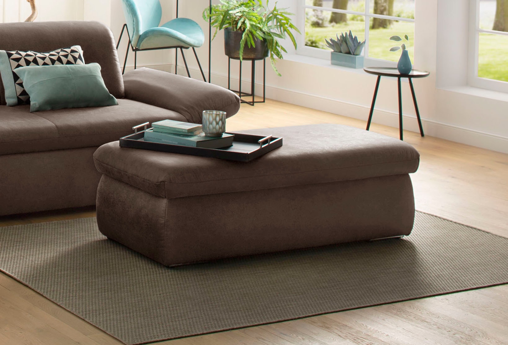 Home affaire Polsterhocker "Avesa" Mit großem Staufach, passend zur Serie " günstig online kaufen