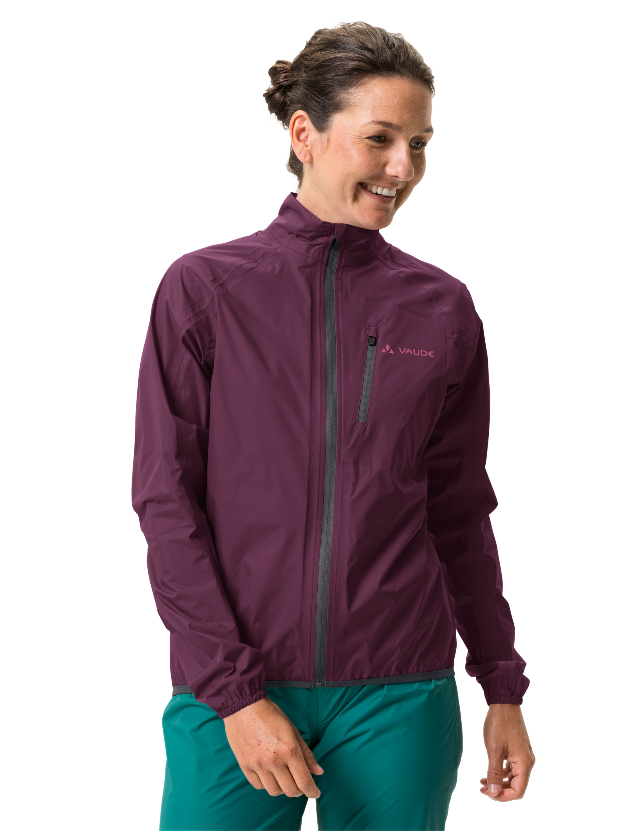 VAUDE Regenjacke "Womens Drop Jacket III" sportlicher Stil, wasserdicht mit 10000 mm Wassersäule, atmungsaktiv
