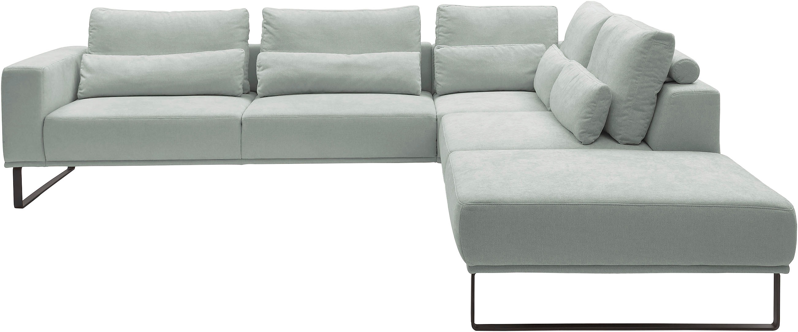 Musterring "JustB PM100 Federkern & Kaltschaum, bequem, Breite 308cm, L-Form" mit Sitztiefenverstellung und Kissen, mit Metallkufe, Maße 290x308 cm
