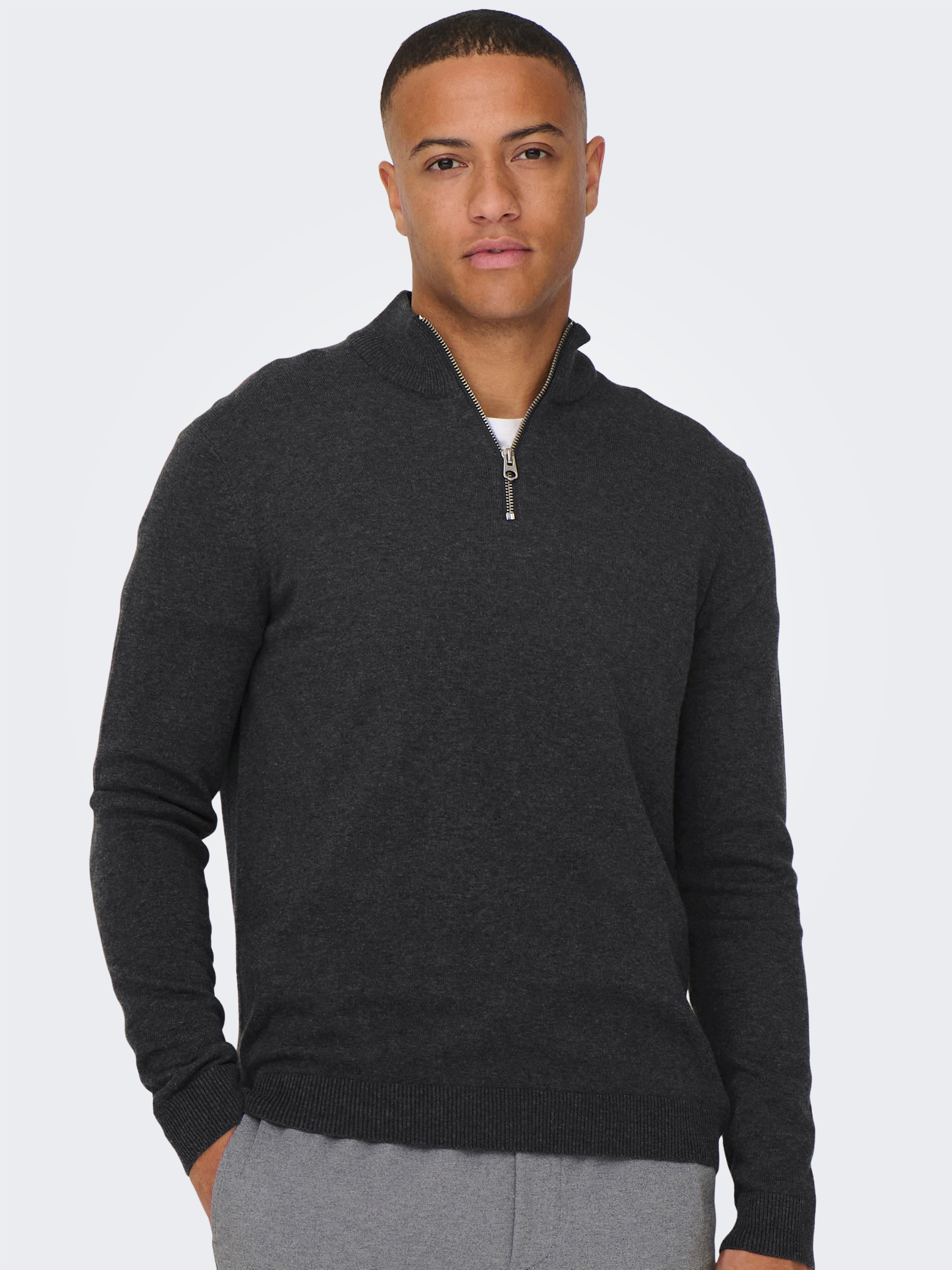 ONLY & SONS Strickpullover "ONSALEX REG 12 HALF ZIP KNIT" günstig online kaufen