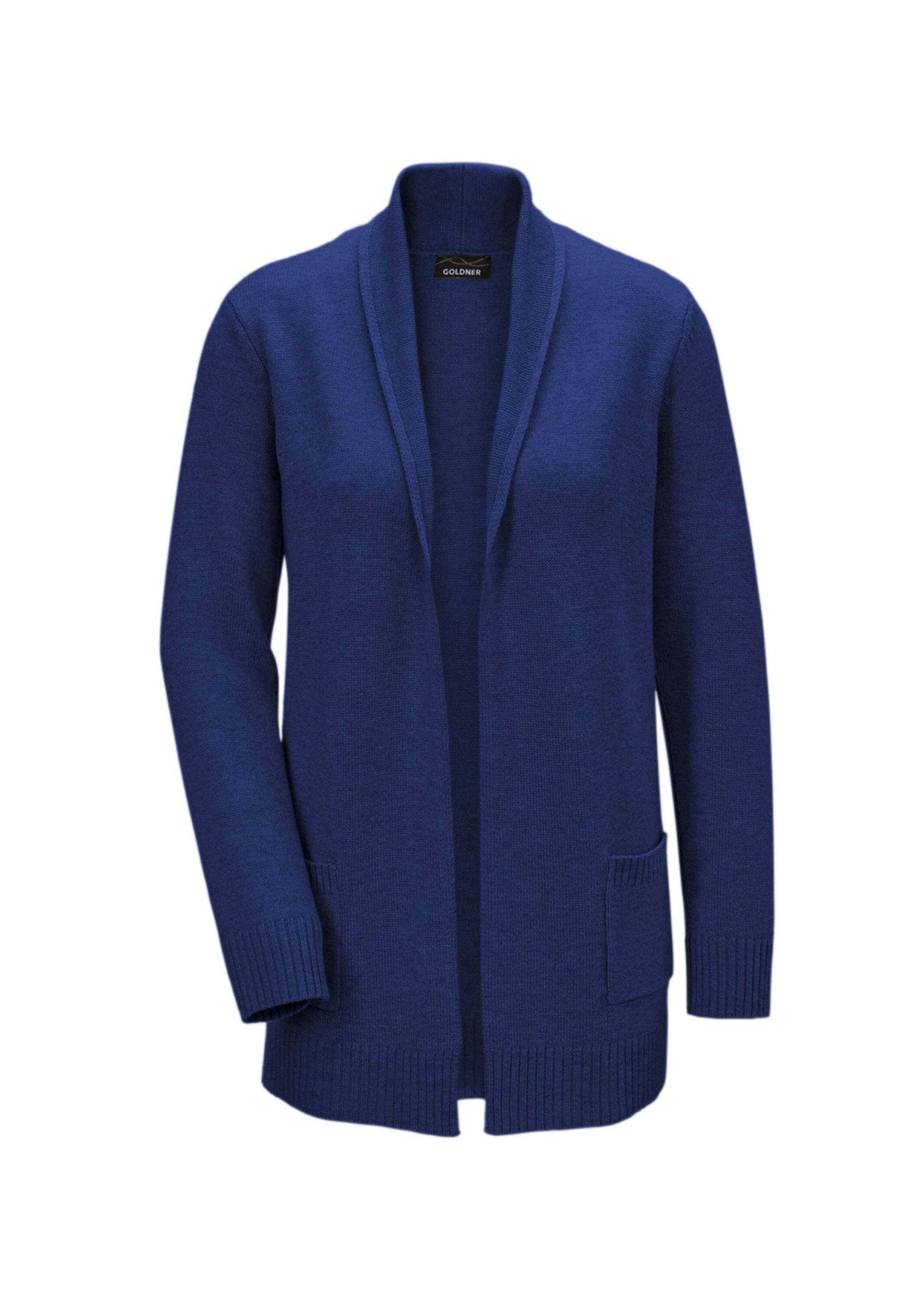 GOLDNER Strickjacke "Langarm Cardigan aus Merino" Schalkragen
