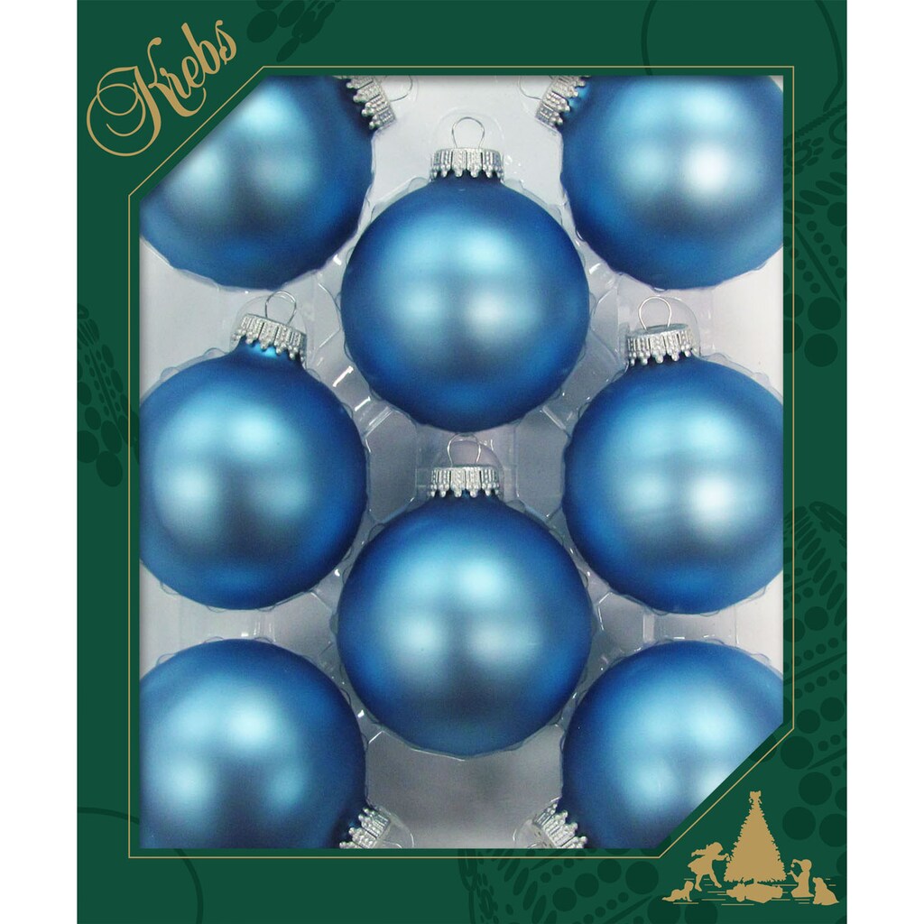 Krebs Glas Lauscha Weihnachtsbaumkugel »CBK90006, Weihnachtsdeko, Christbaumschmuck, Christbaumkugeln Glas«, (Set, 8 St.)