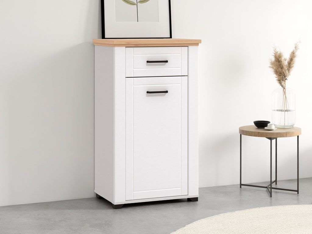 Schuhschrank HOME AFFAIRE, B:60,5cm H:105cm T:41cm, weiß, MDF, Spanplatte, Flur, Schränke, "Valencia"