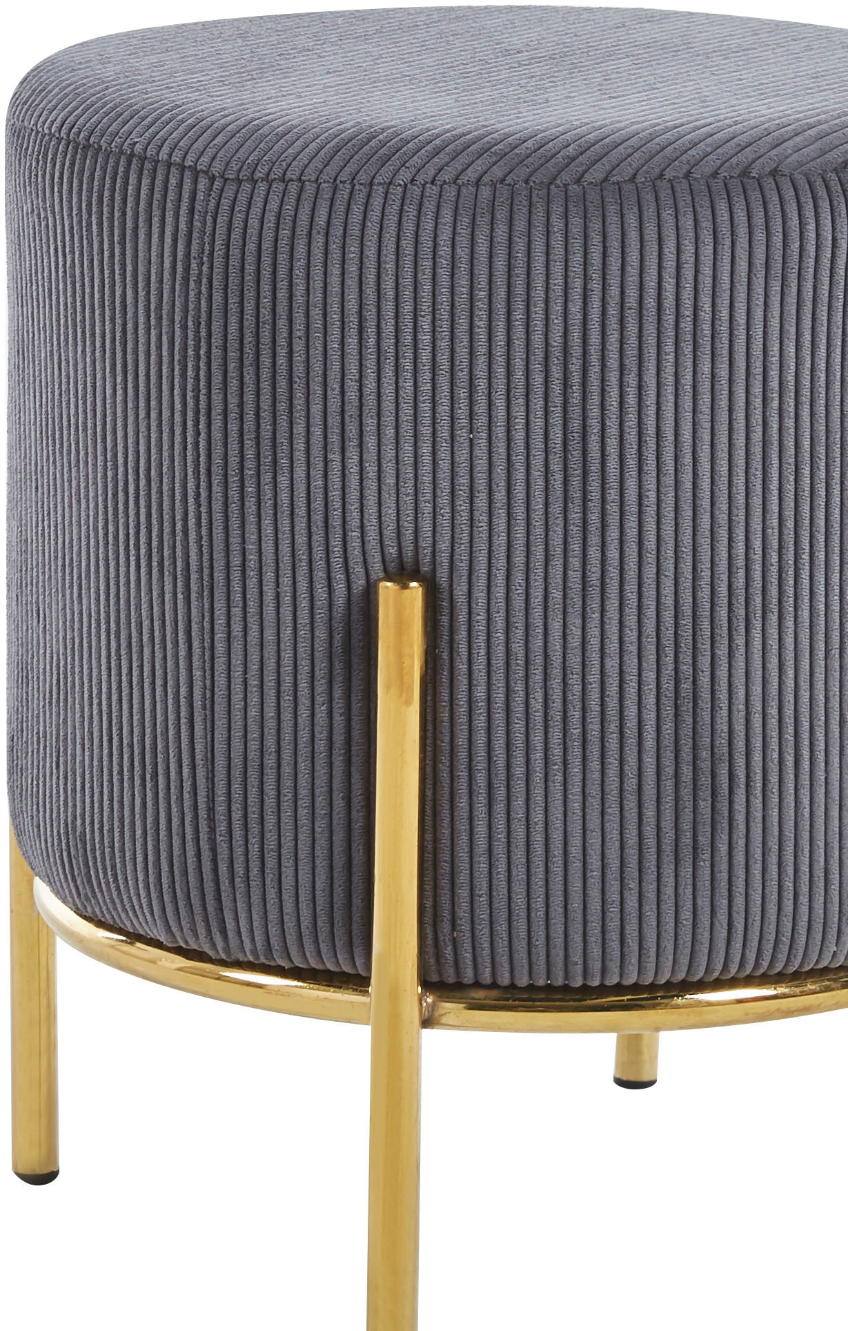SalesFever Polsterhocker »Komfortabler Polsterhocker«, mit Design-Gestell aus goldfarbenem Metall