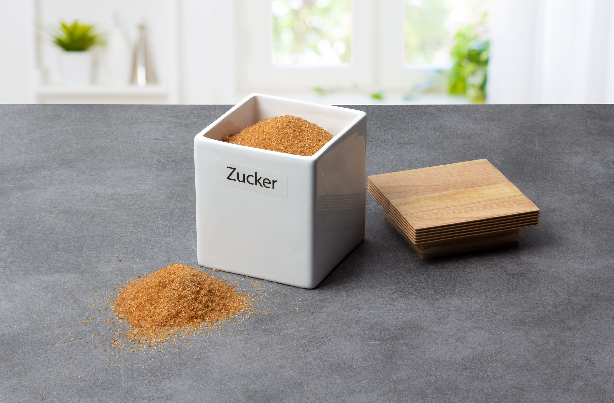 Continenta Vorratsdose, (1 tlg.), mit Holzdeckel, luftdichter Verschluss