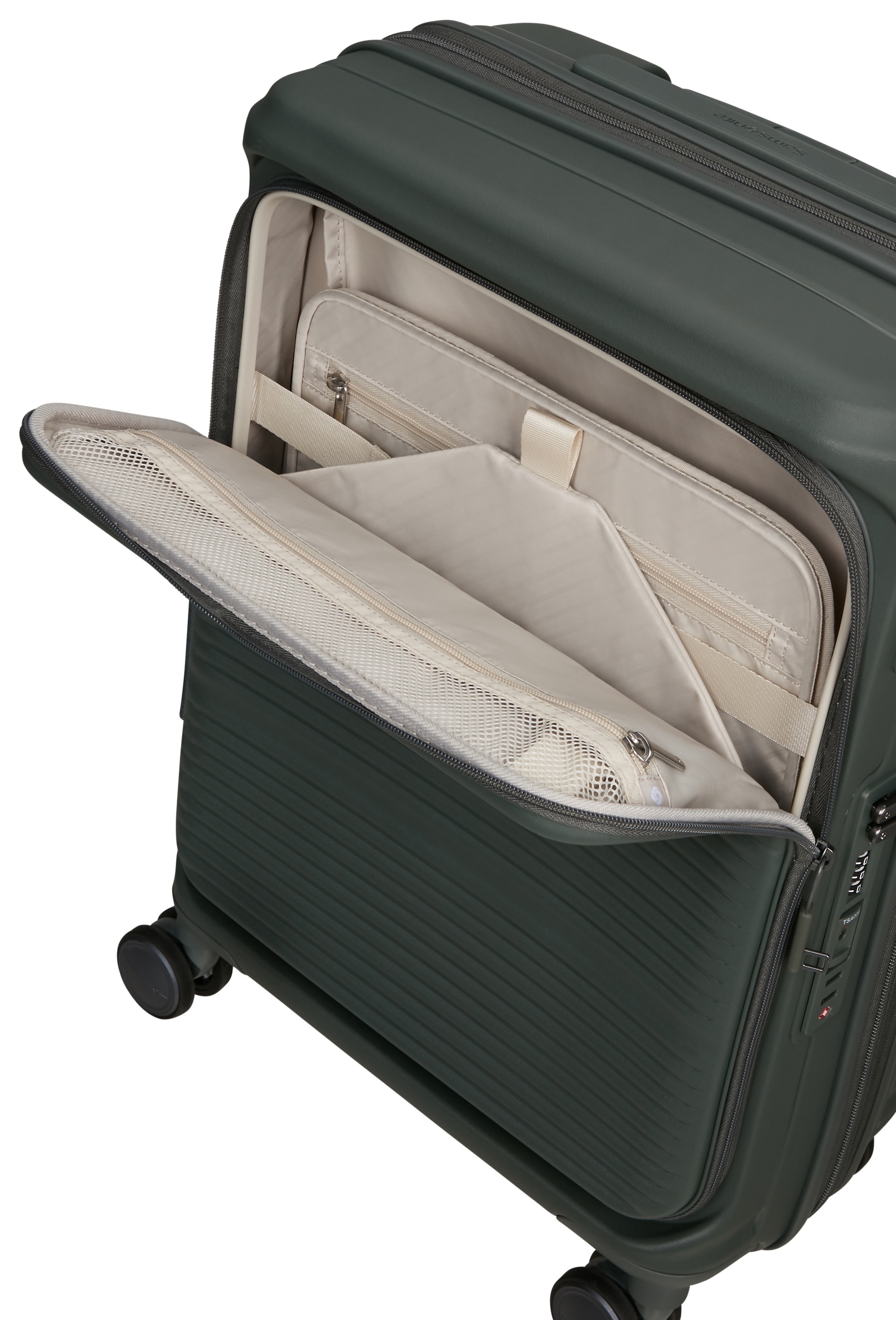 Samsonite Hartschalen-Trolley »PARALUX, verschiedene Größen und Farben« 40 l 4 Rollen Reisegepäck mit Frontfach Packwürfel Trennpolster