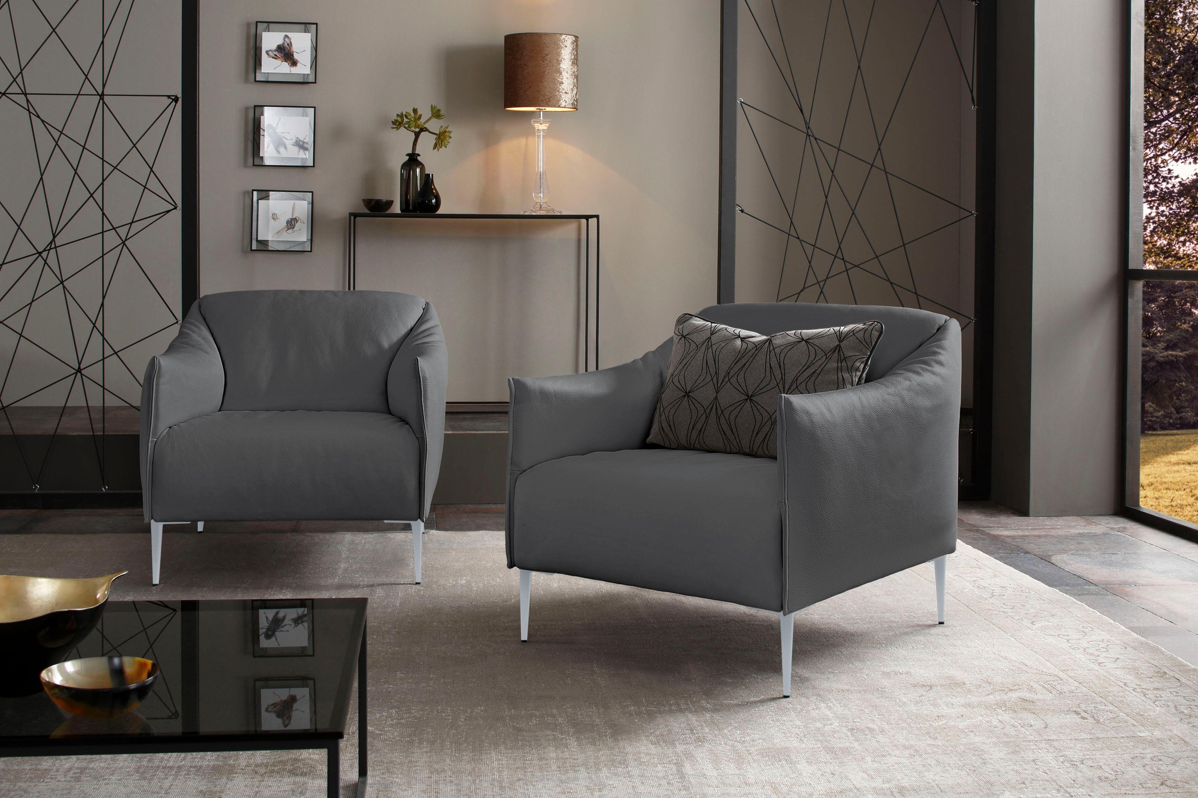 W.SCHILLIG Cocktailsessel »sally«, mit Metallfüßen in Silber matt