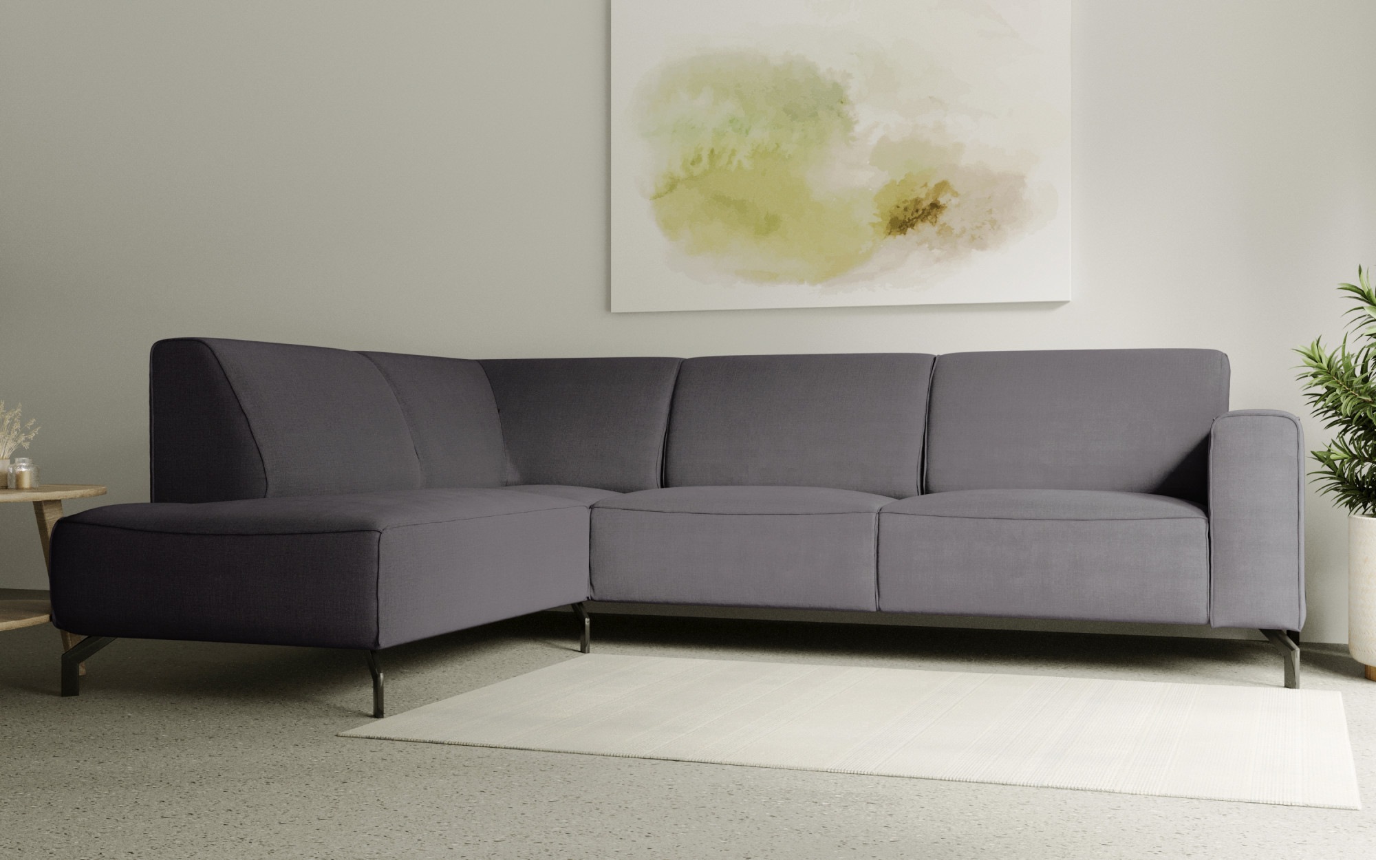 Places of Style Ecksofa »Oristano«, bequemes Sitzen, mit schwarzen Metallbeinen kaufen