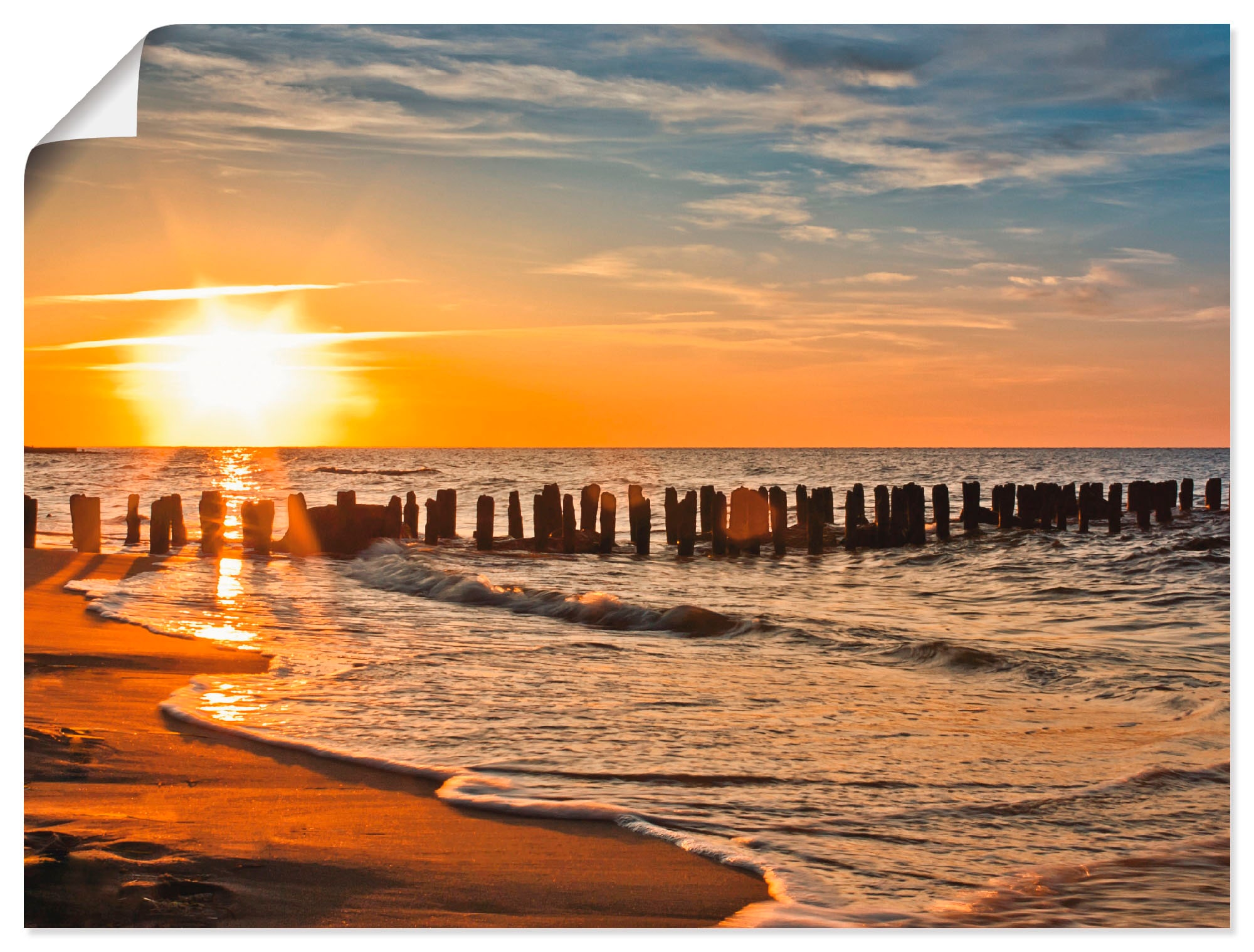 Artland Wandbild »Schöner Sonnenuntergang am Strand«, Strand, (1 St.), als  Alubild, Leinwandbild, Wandaufkleber oder Poster in versch. Größen  bestellen | BAUR