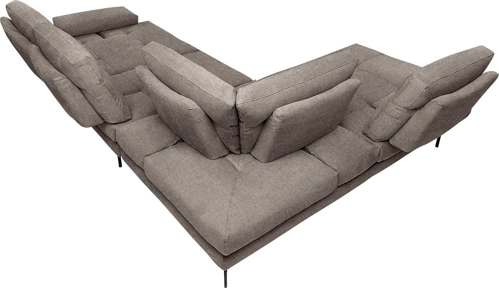 CALIA ITALIA Ecksofa »Toby Wing, L-Form, Designsofa mit sensationellem Sitzkomfort«, Sitztiefenverstellung, funktionale Ecke, Füße in schwarz matt