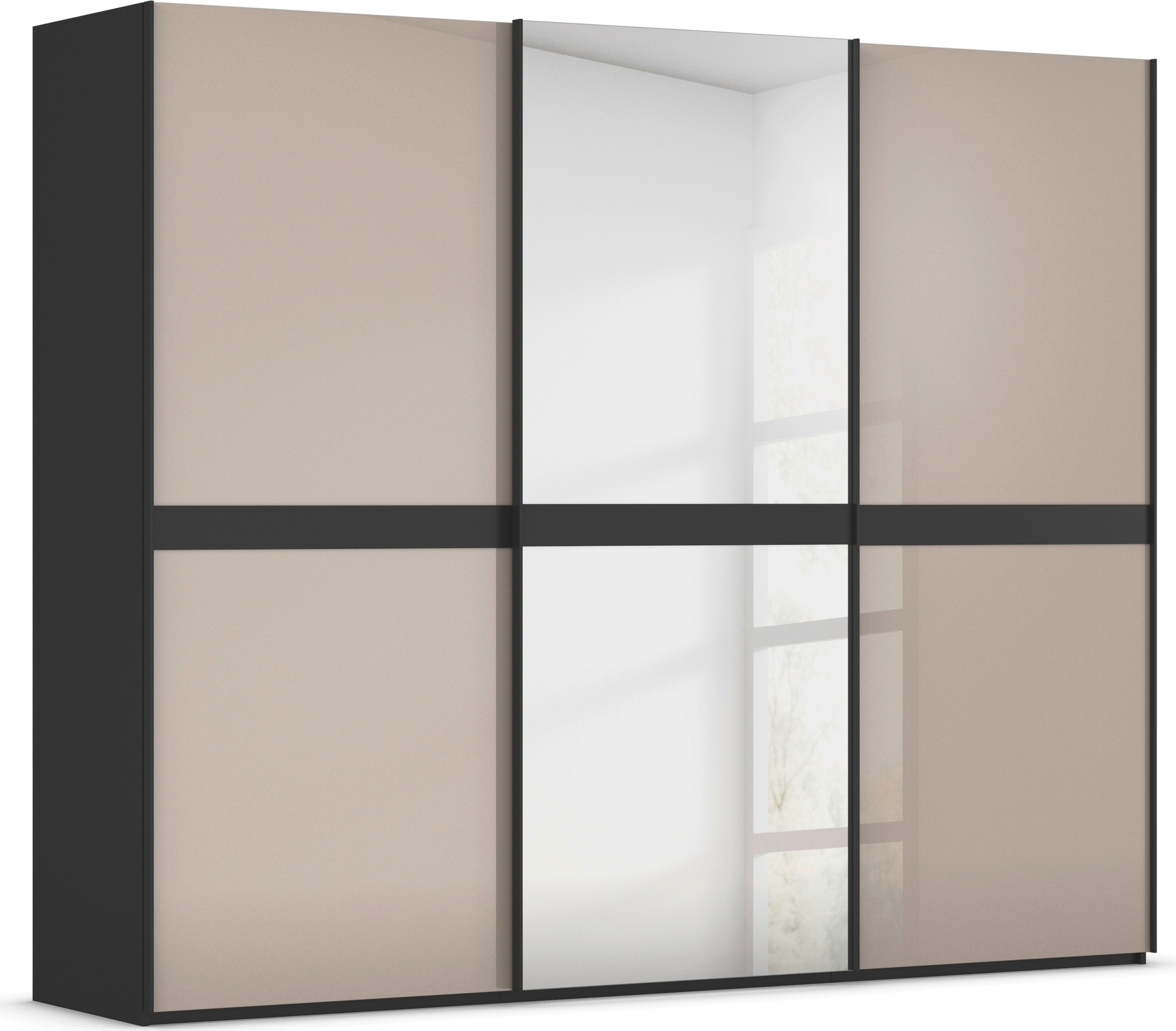 rauch "Kleiderschrank Schrank Garderobe Schlafzimmerschrank SCALE-LINE" edle Optik mit Bauchbinde mit Glas/Spiegel-Front MADE IN GERMANY