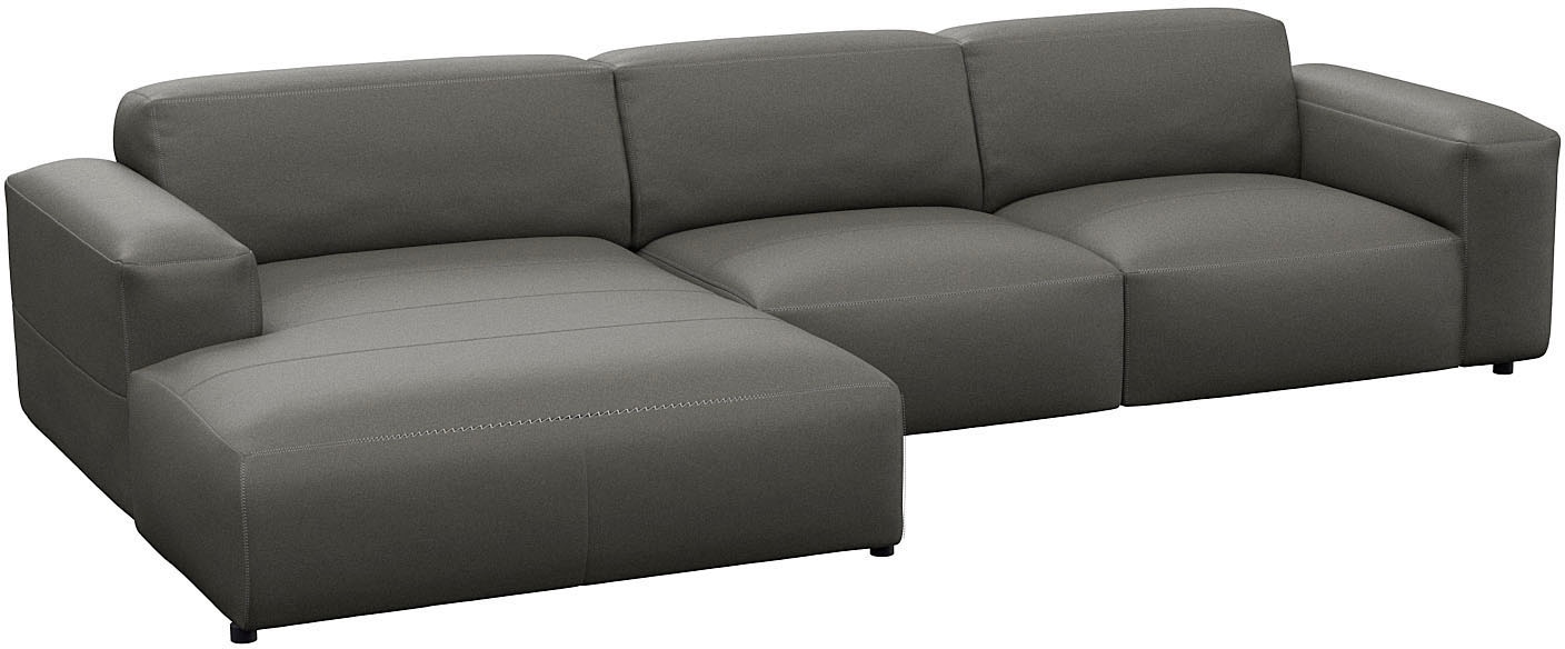 FLEXLUX Ecksofa »Lucera bequem und komfortabel durch hochwertigen Sitzaufbau, L-Form«, modern & anschmiegsam, Kaltschaum, Stahl-Wellenunterfederung