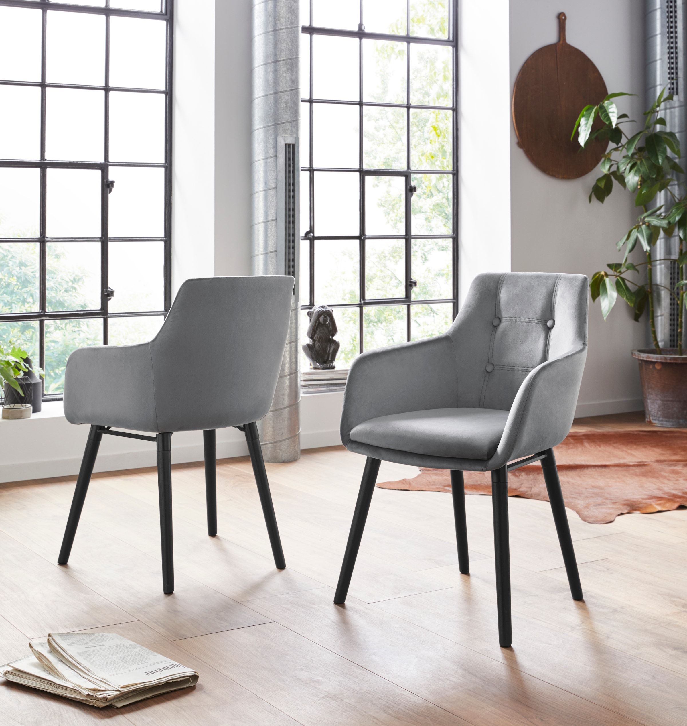 OTTO home "Bradford" (Set) 2 Stk.(1 oder 2 Stück), Bezug in Samtsoff, Geste günstig online kaufen