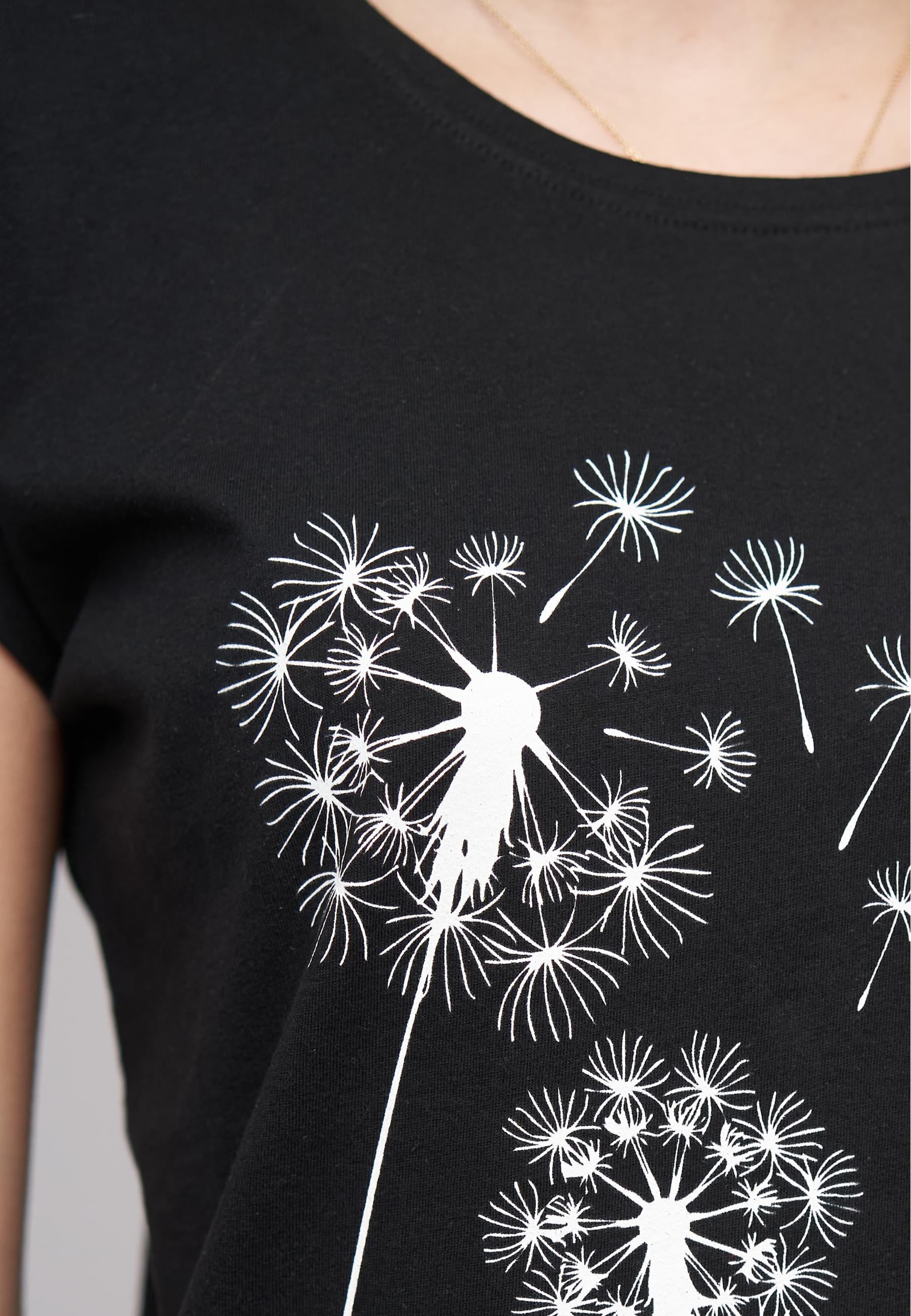 CLOUD 5IVE T-Shirt »CLOUD 5IVE Ladies 77 Pusteblume Black Tee«, (1 tlg.)