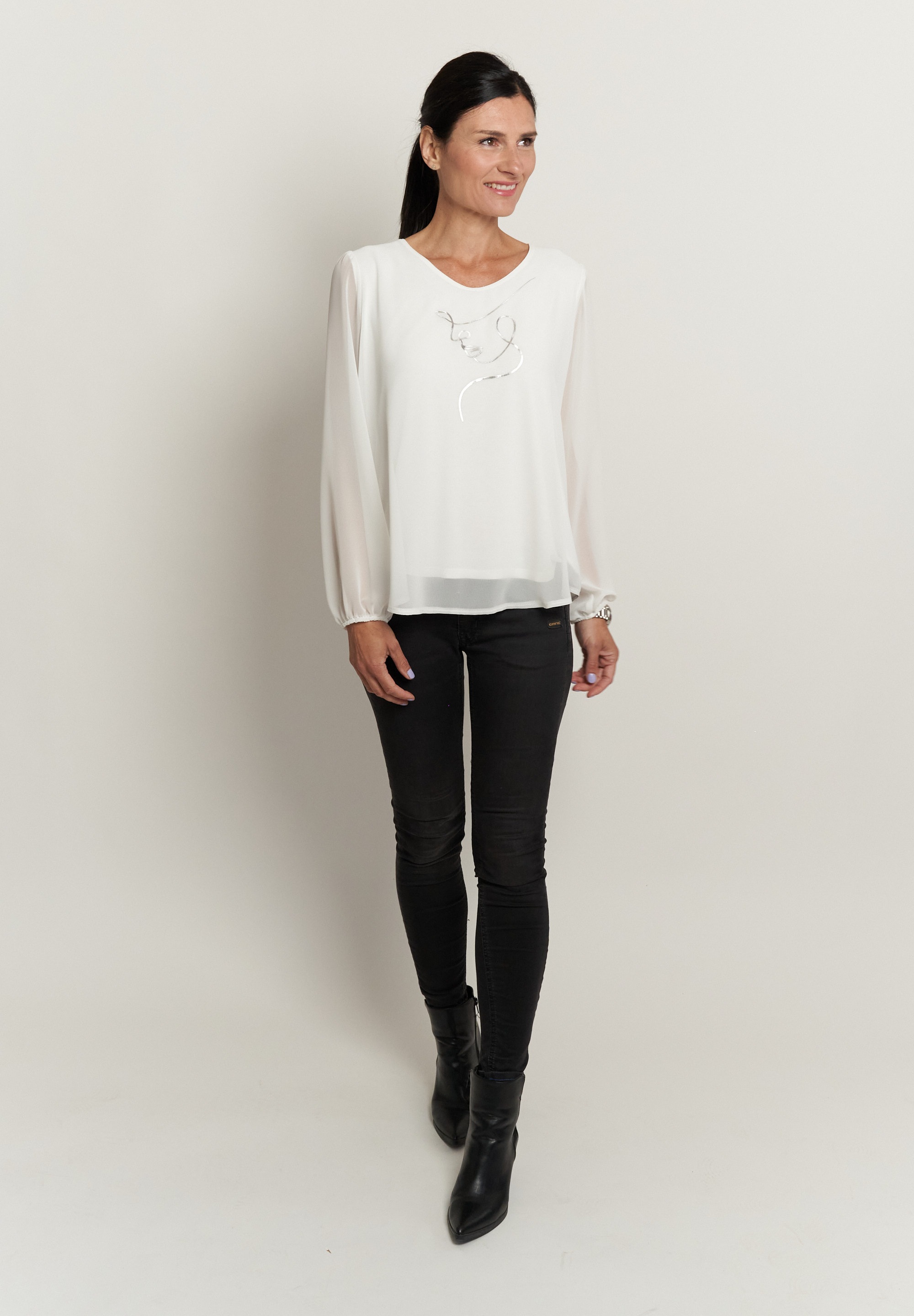 Thumbnail - Seidel Moden Langarmbluse im modischen Lagenlook, MADE IN GERMANY