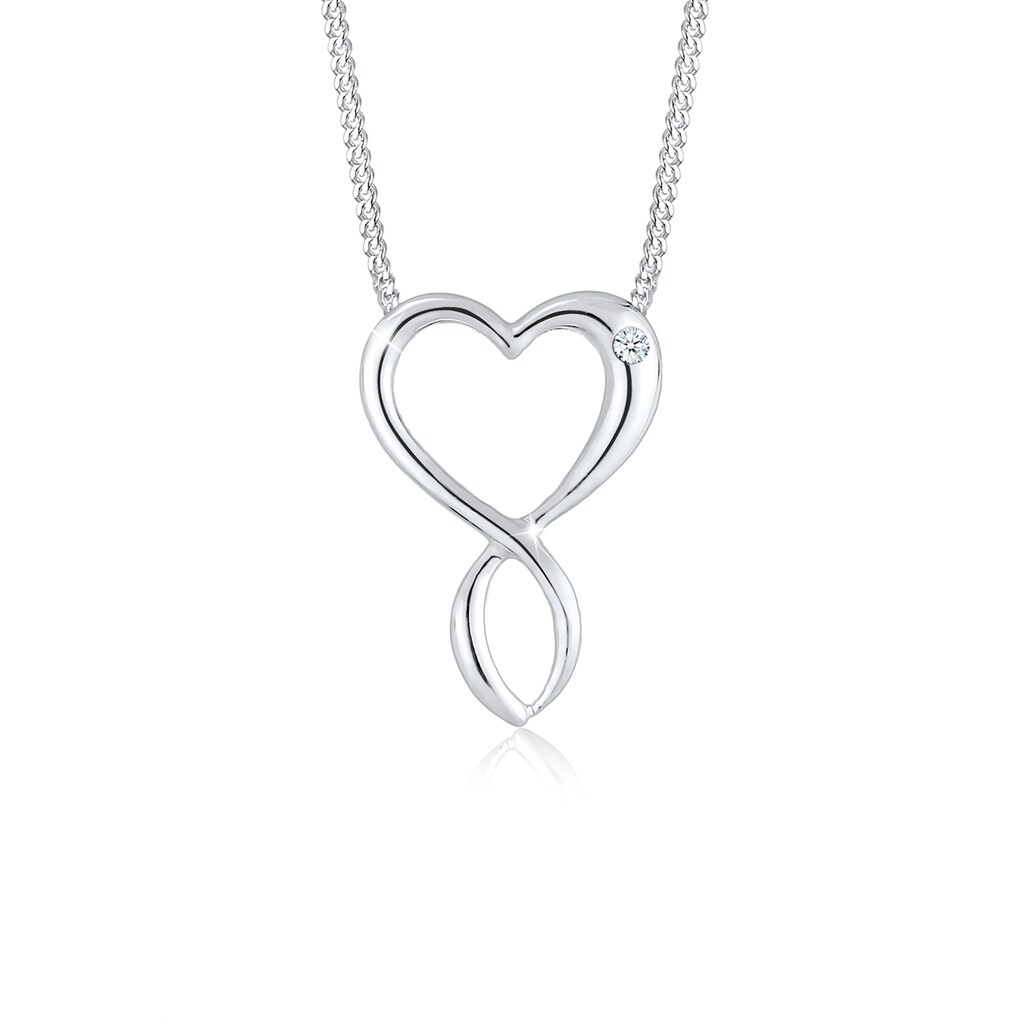 Elli DIAMONDS Collierkettchen »Herz Infinity Diamant (0.03 ct.) 925 Silber«