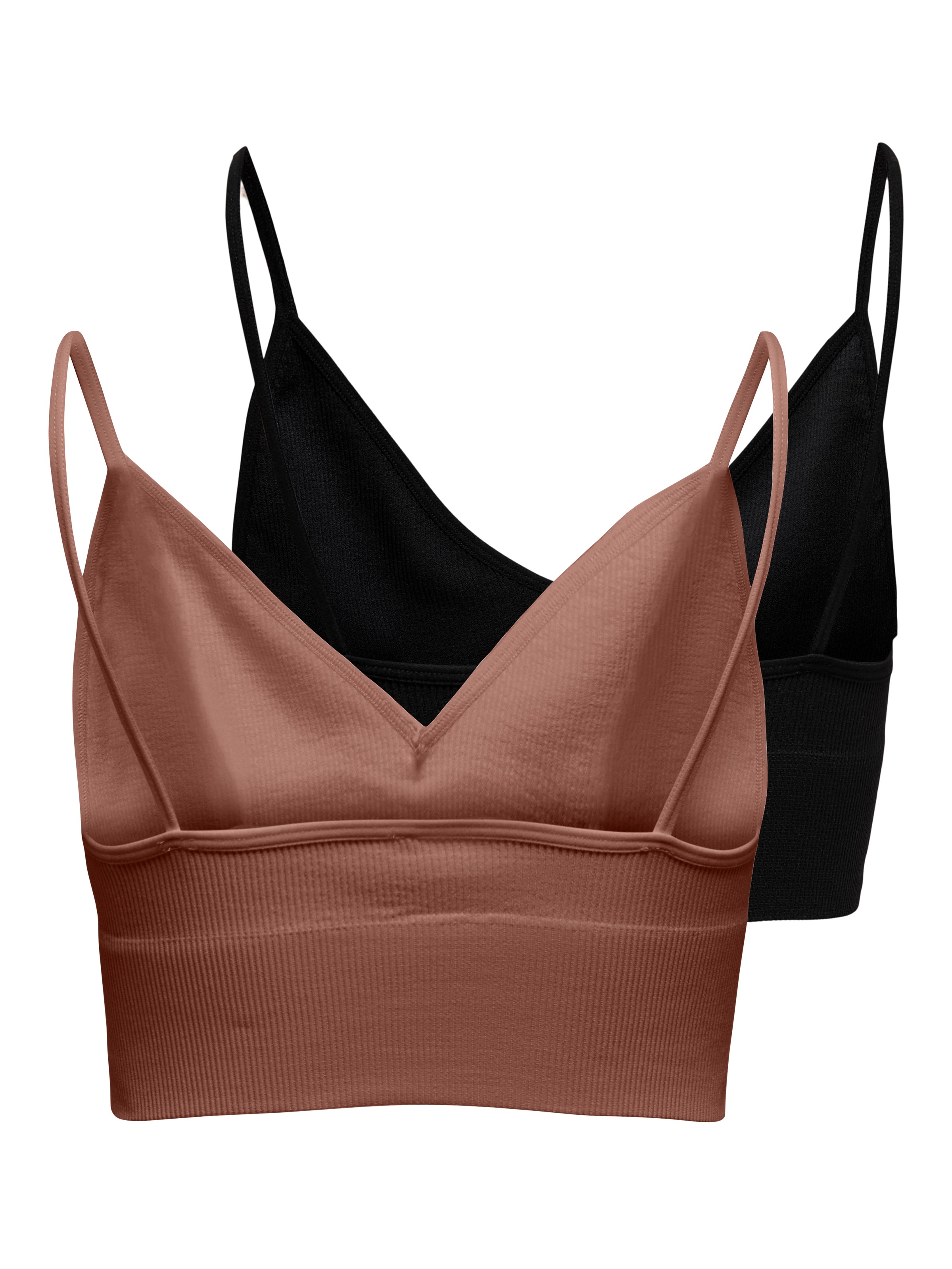 ONLY Bustier "ONLVICKY RIB S-LESS V-NECK 2-PACK TOP" günstig online kaufen
