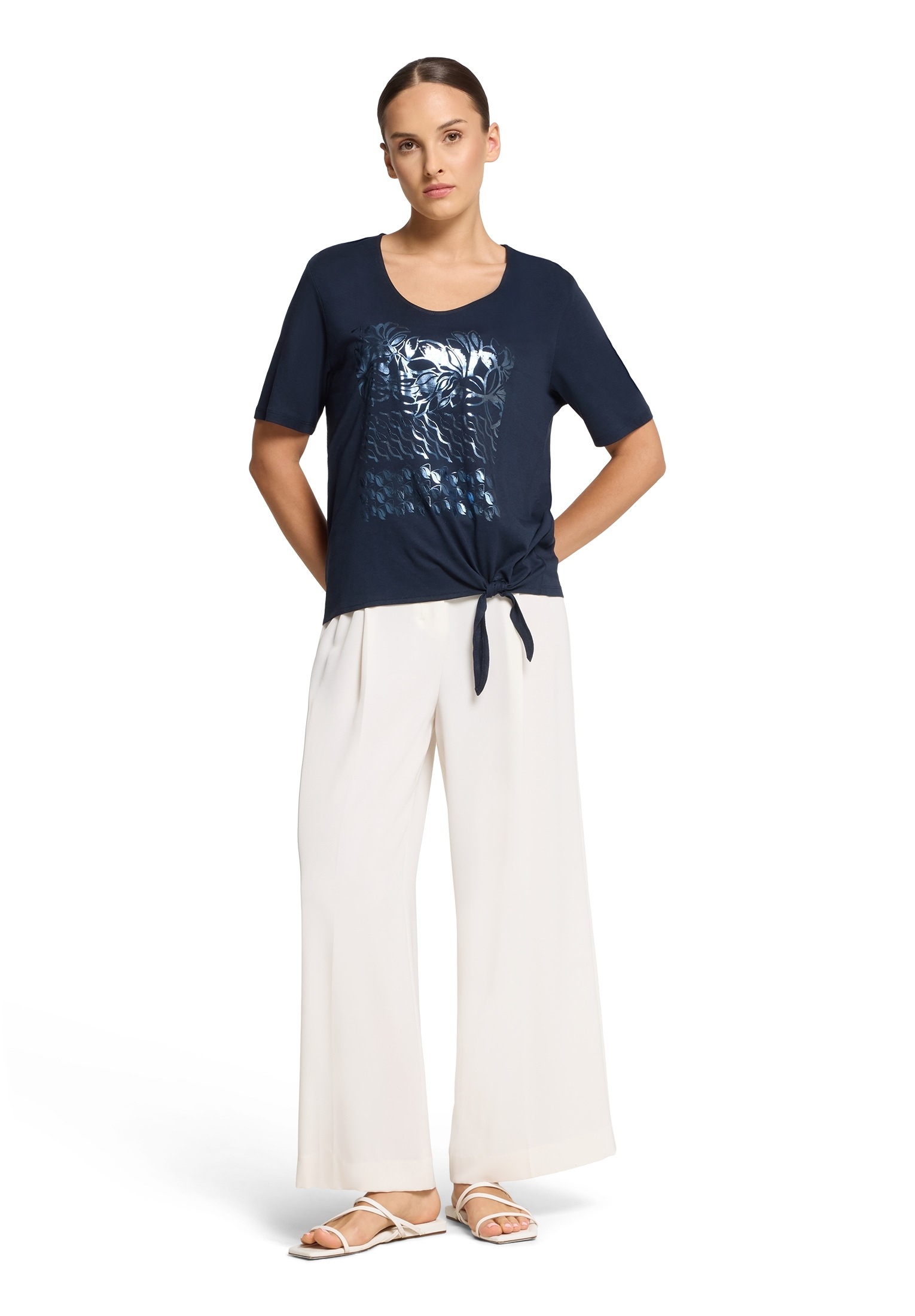 Betty Barclay Kurzarmshirt »Betty Barclay Damen Basic Shirt mit Schleifenknoten«, (1 tlg.)